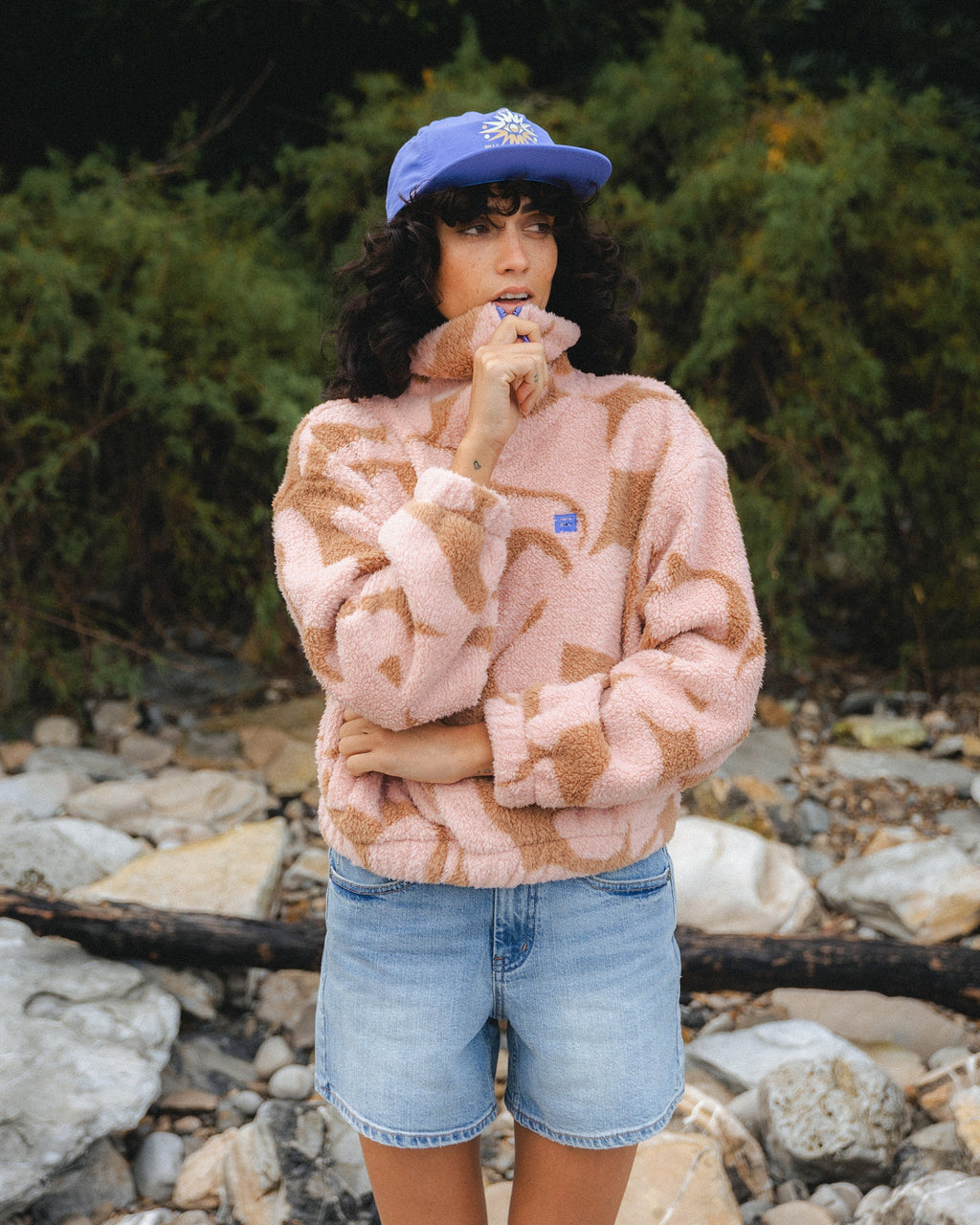 Billabong A/Div Barra Half Zip Sherpa Fleece - Rose Brown