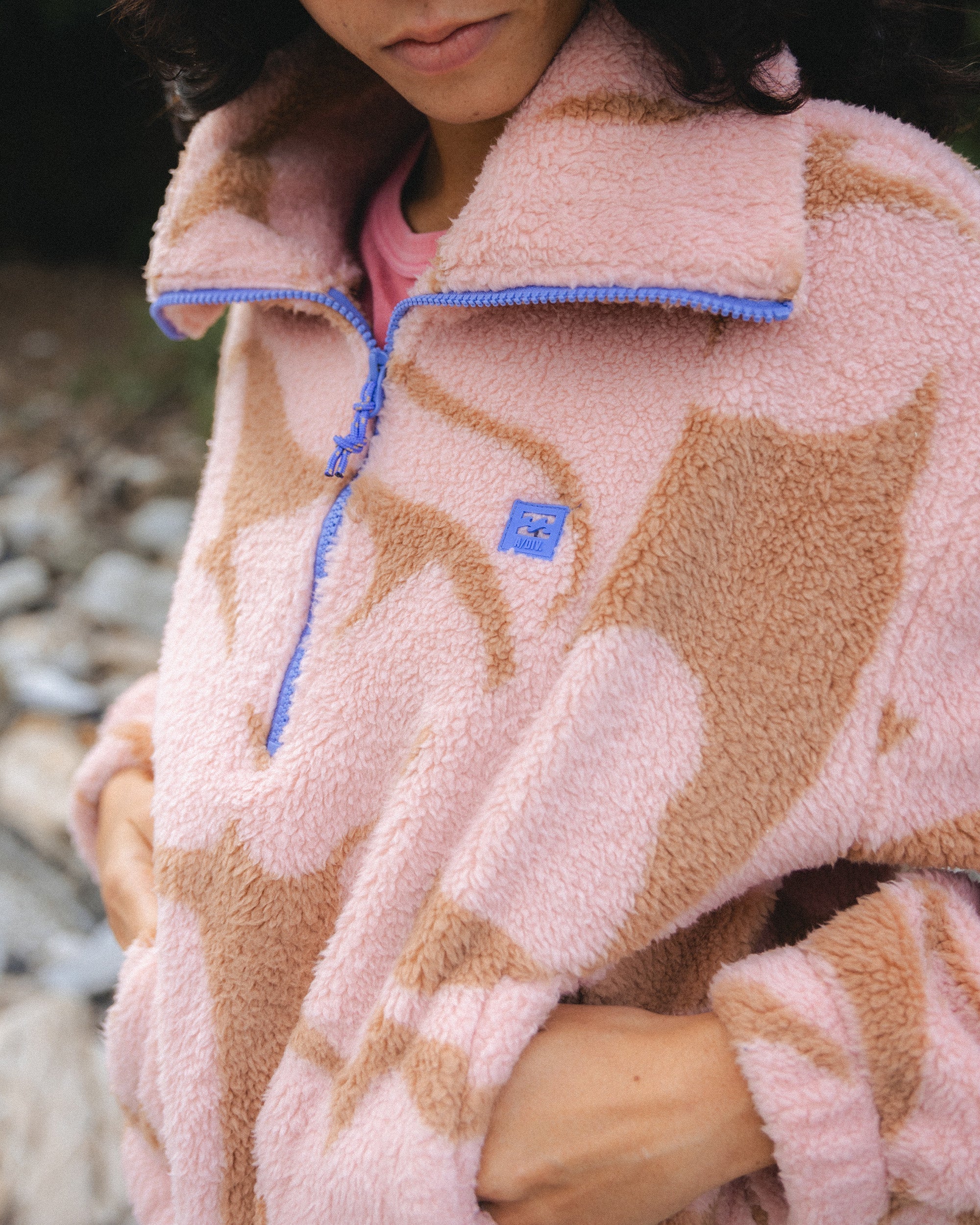 Billabong A/Div Barra Half Zip Sherpa Fleece - Rose Brown