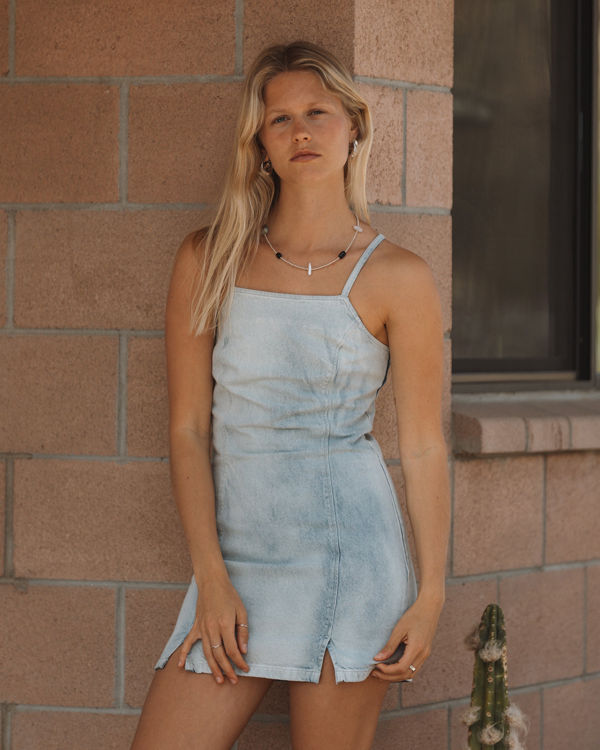 Billabong Jade Saltwashed Denim Dress - Blue Mist