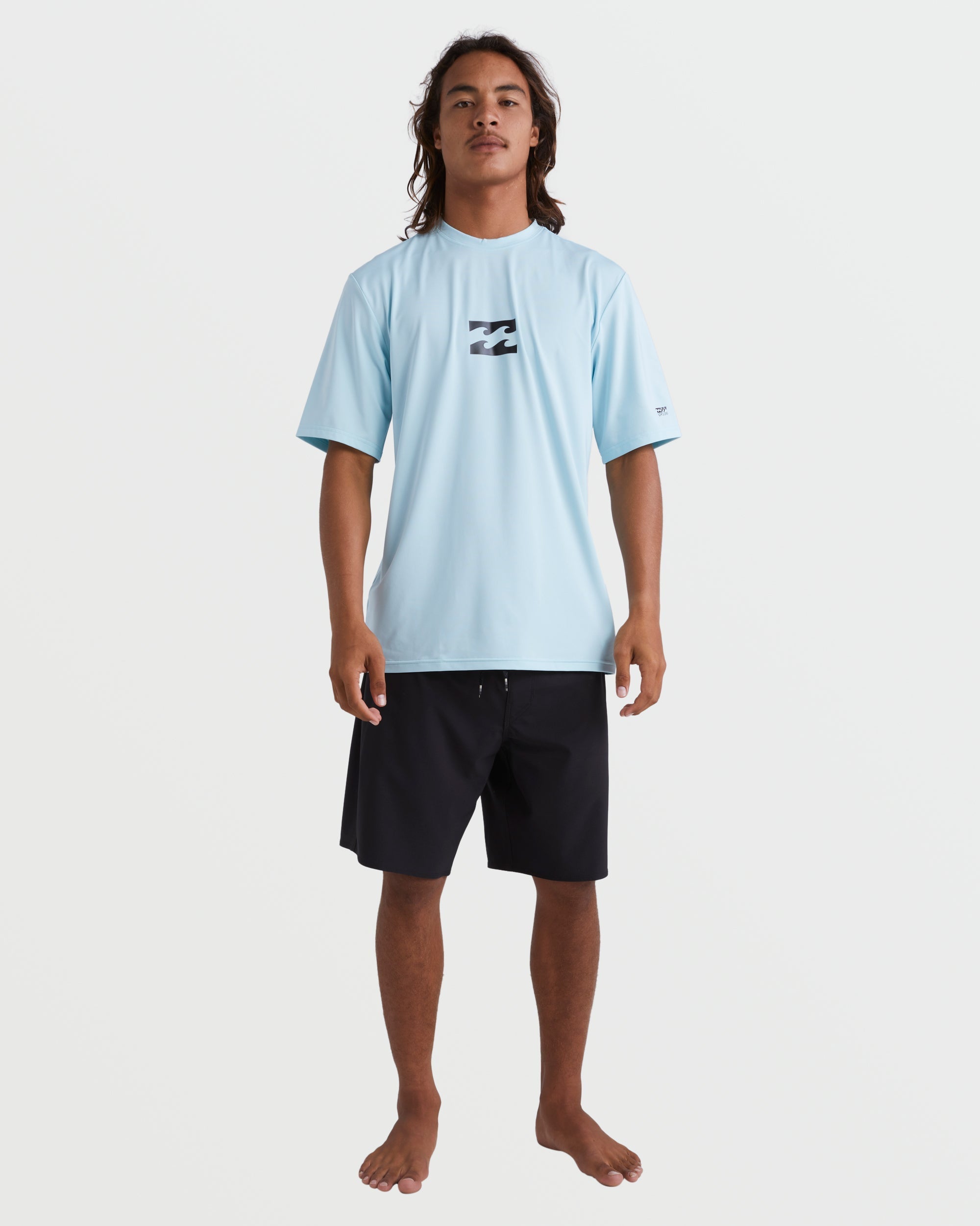 Billabong All Day Wave Short Sleeve Rashguard - Coastal Blue