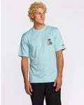 Billabong Portal Loose Fit Short Sleeve Surf Short Sleeve T-Shirt - Light Blue Heather