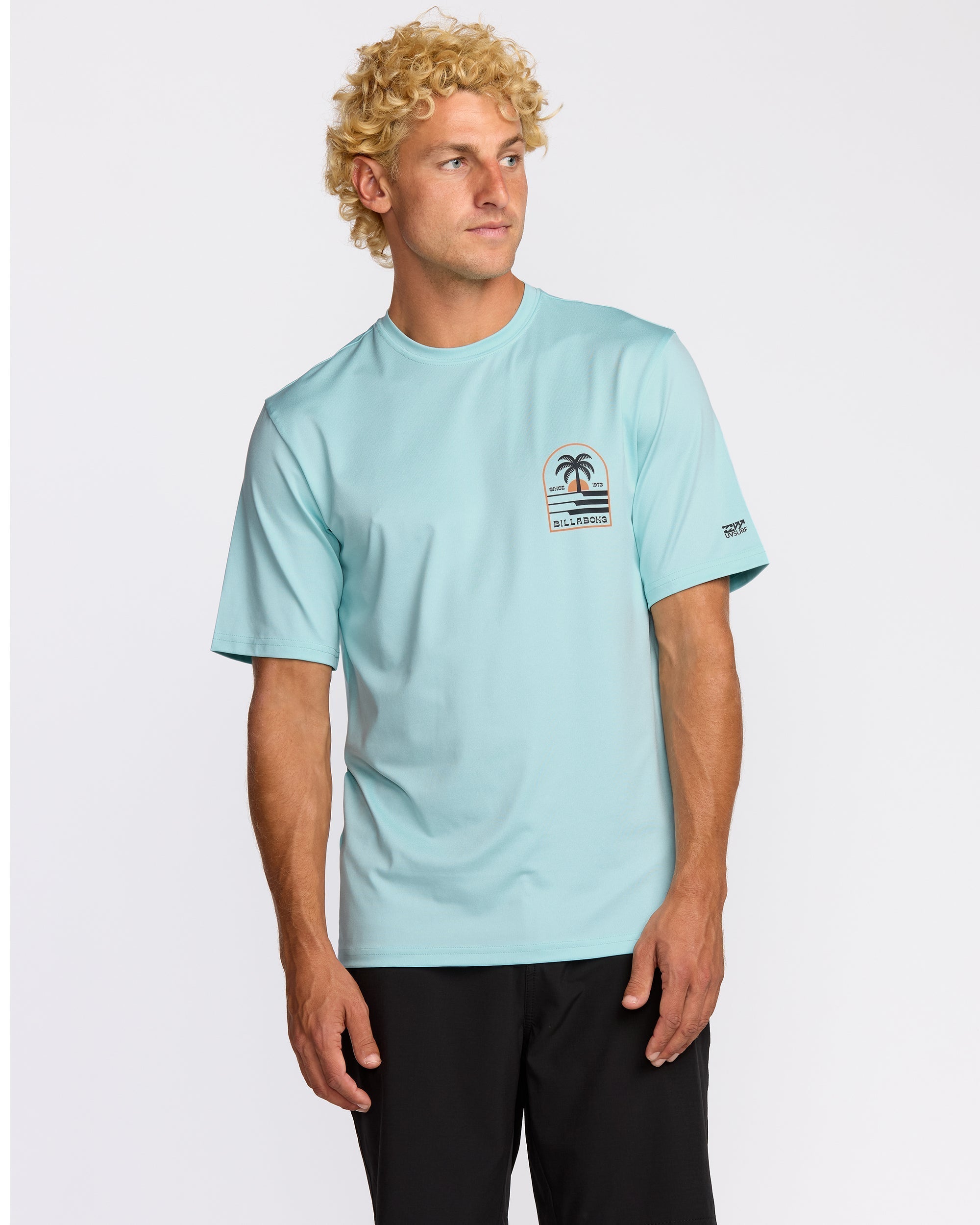 Billabong Portal Loose Fit Short Sleeve Surf Short Sleeve T-Shirt - Light Blue Heather