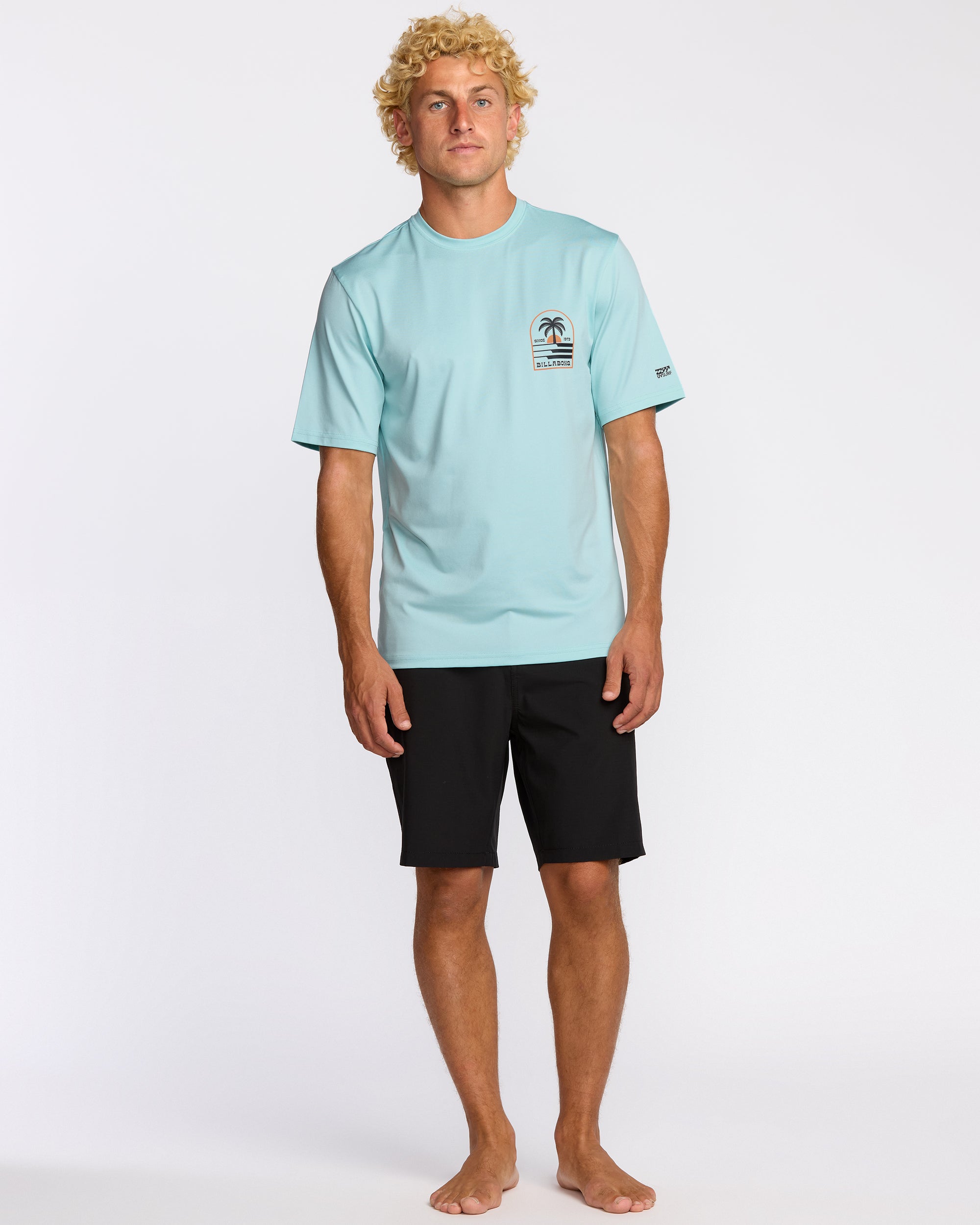 Billabong Portal Loose Fit Short Sleeve Surf Short Sleeve T-Shirt - Light Blue Heather