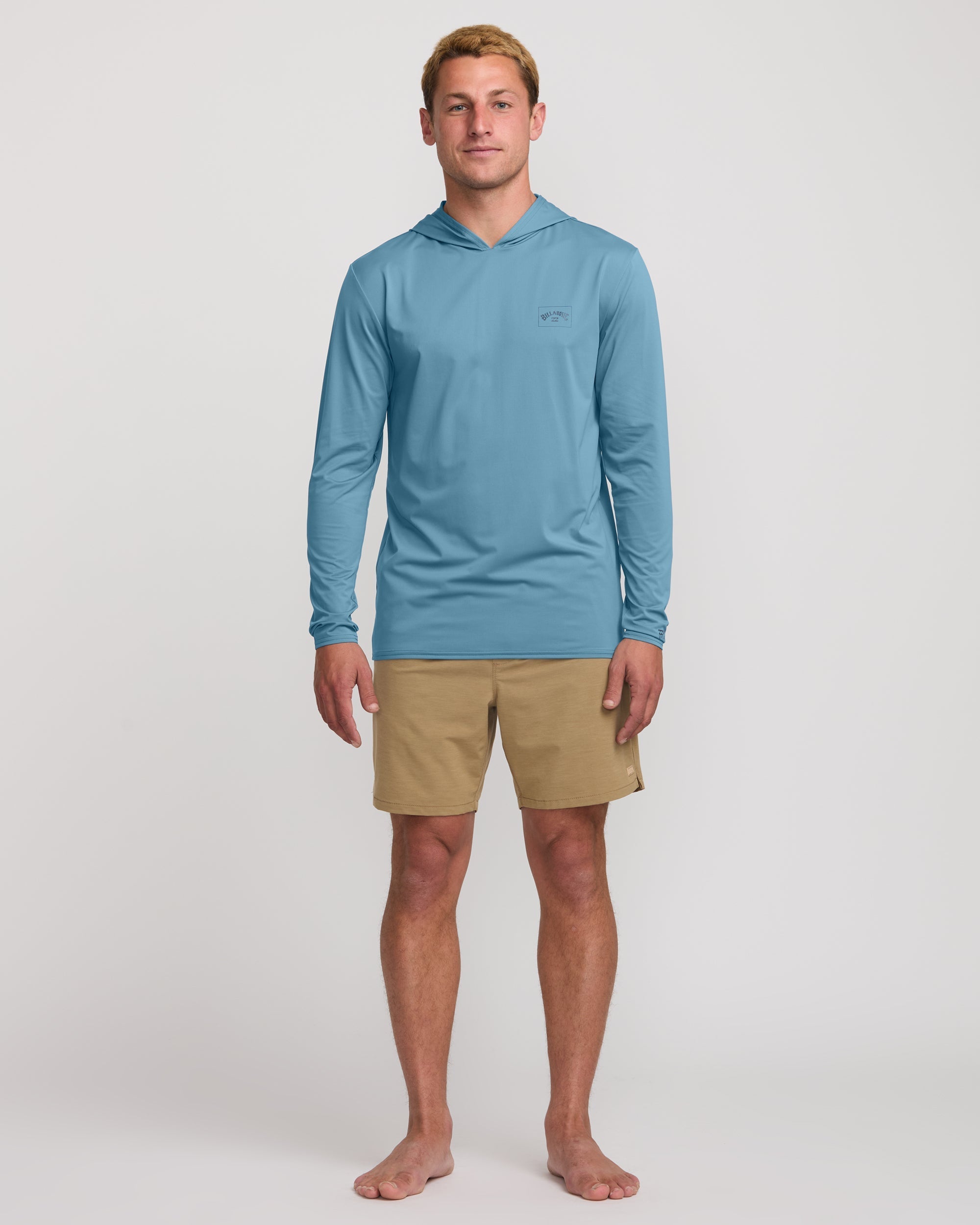 Billabong Arch Mesh Long Sleeve Hooded Surf Tee - Bay Blue