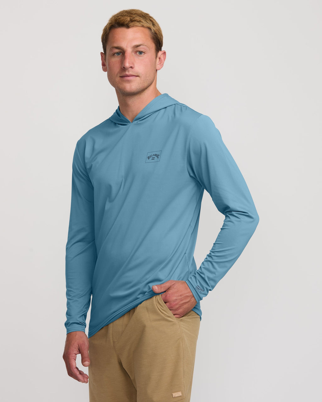 Billabong Arch Mesh Long Sleeve Hooded Surf Tee - Bay Blue