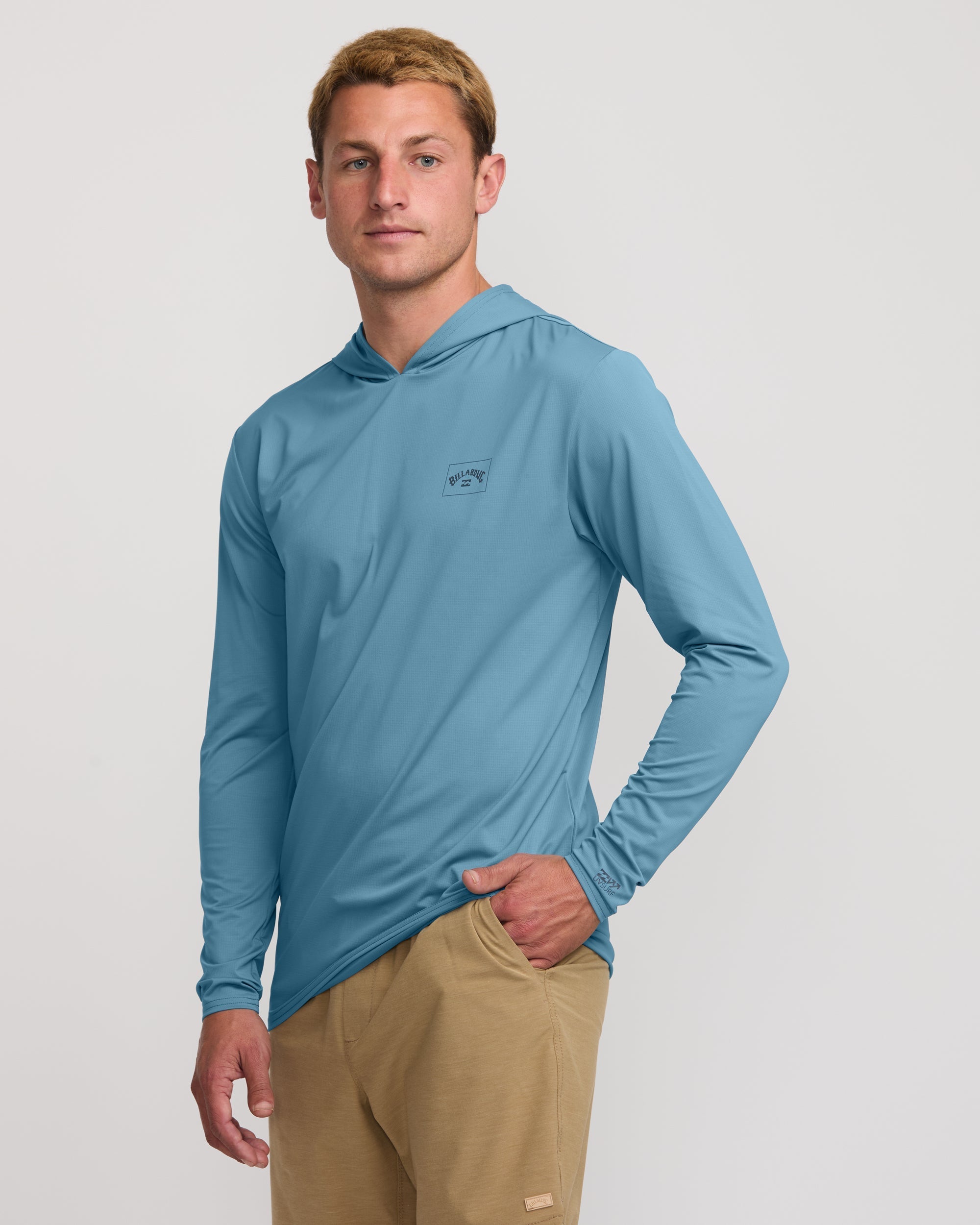 Billabong Arch Mesh Long Sleeve Hooded Surf Tee - Bay Blue