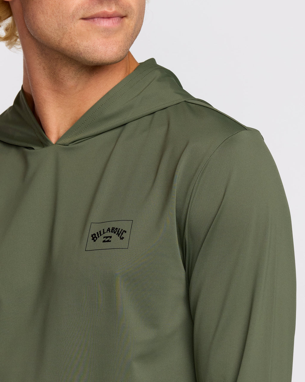 Billabong Arch Mesh Long Sleeve Hooded Surf Tee - Dark Military