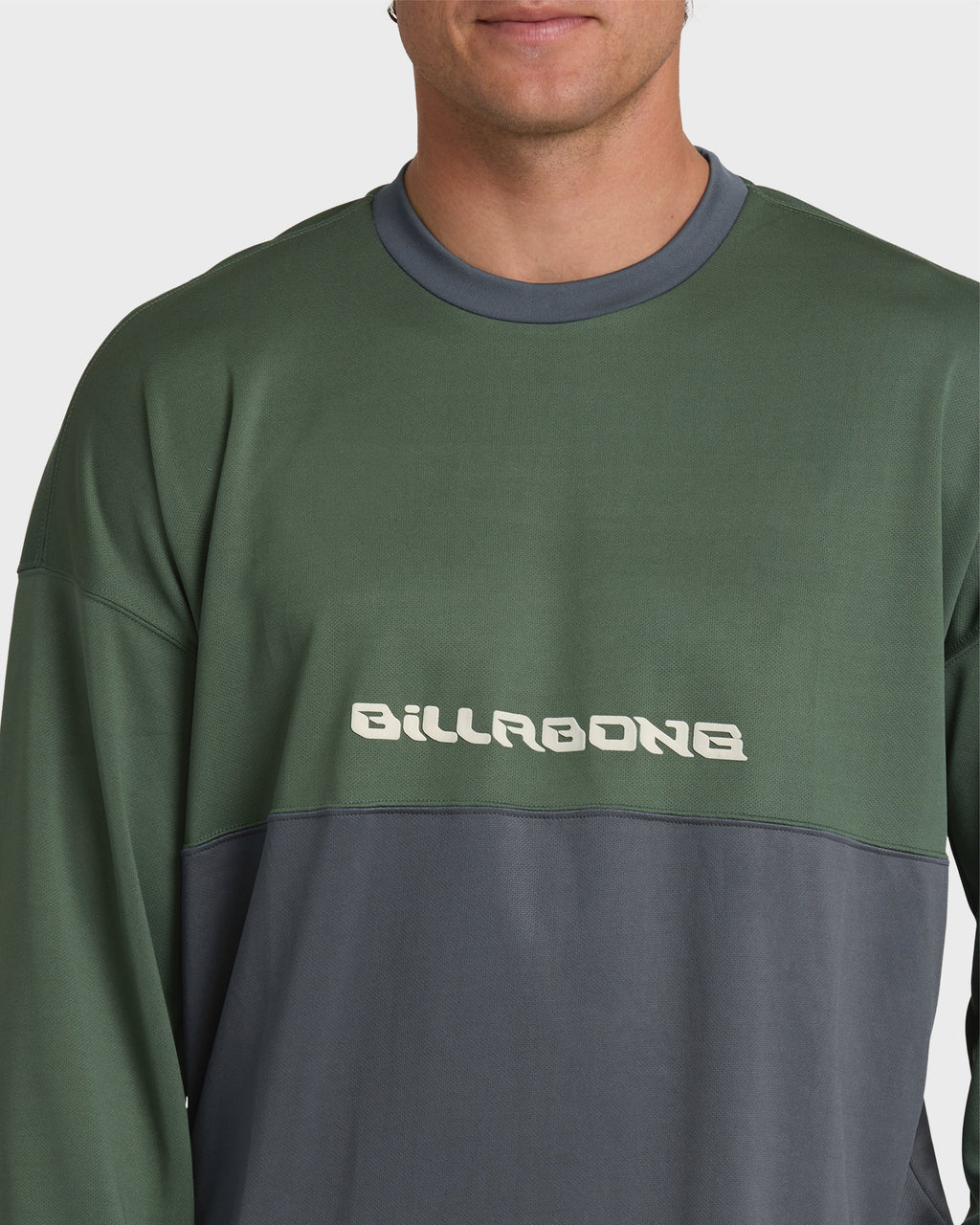 Billabong Deep Fake Crew Long Sleeve Knit Top - Hunter Green
