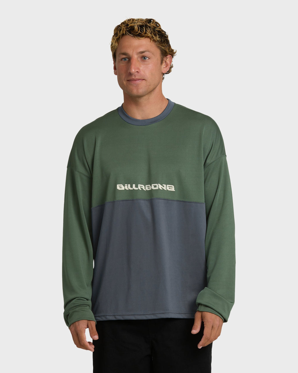 Billabong Deep Fake Crew Long Sleeve Knit Top - Hunter Green