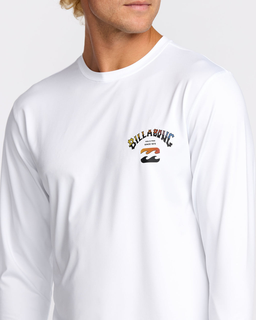 Billabong Arch Fade Loose Fit Long Sleeve Surf T-Shirt - White