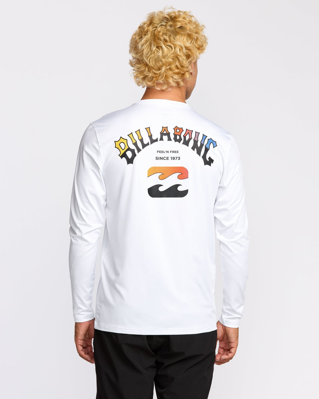 Billabong Arch Fade Loose Fit Long Sleeve Surf T-Shirt - White