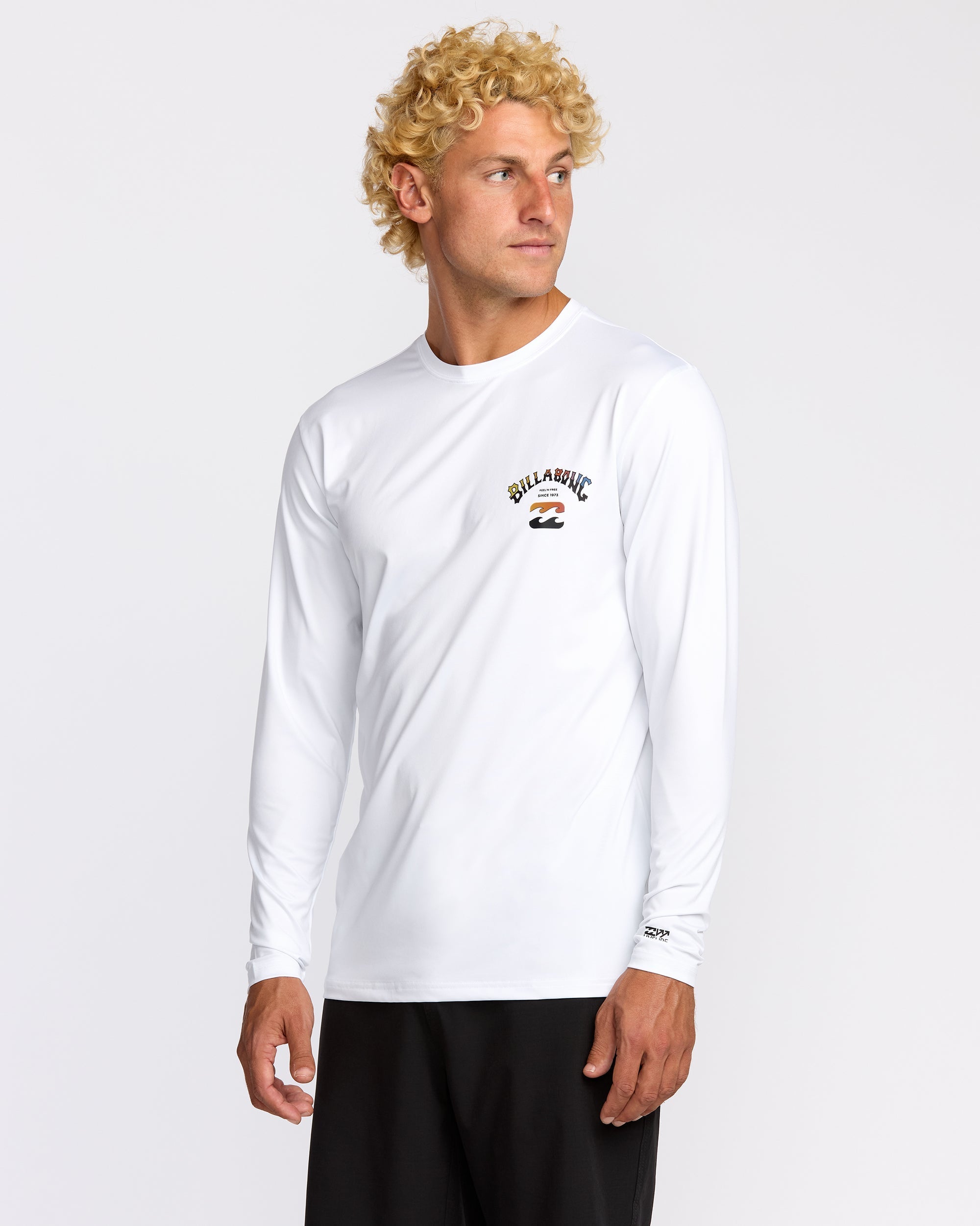 Billabong Arch Fade Loose Fit Long Sleeve Surf T-Shirt - White