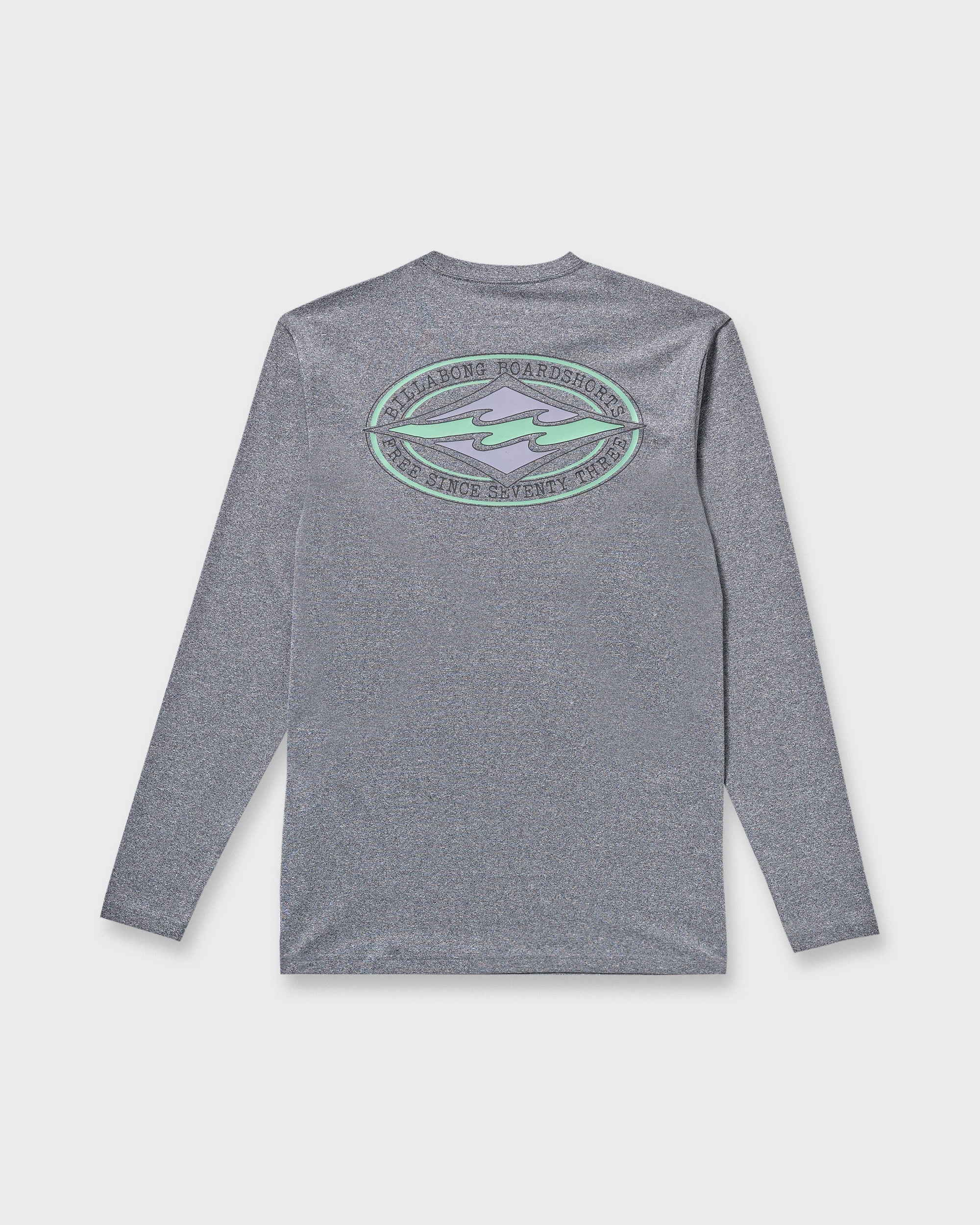 Billabong Diamond Vision Loose Fit Long Sleeve Surf T-Shirt - Grey Htr
