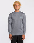 Billabong Diamond Vision Loose Fit Long Sleeve Surf T-Shirt - Grey Htr