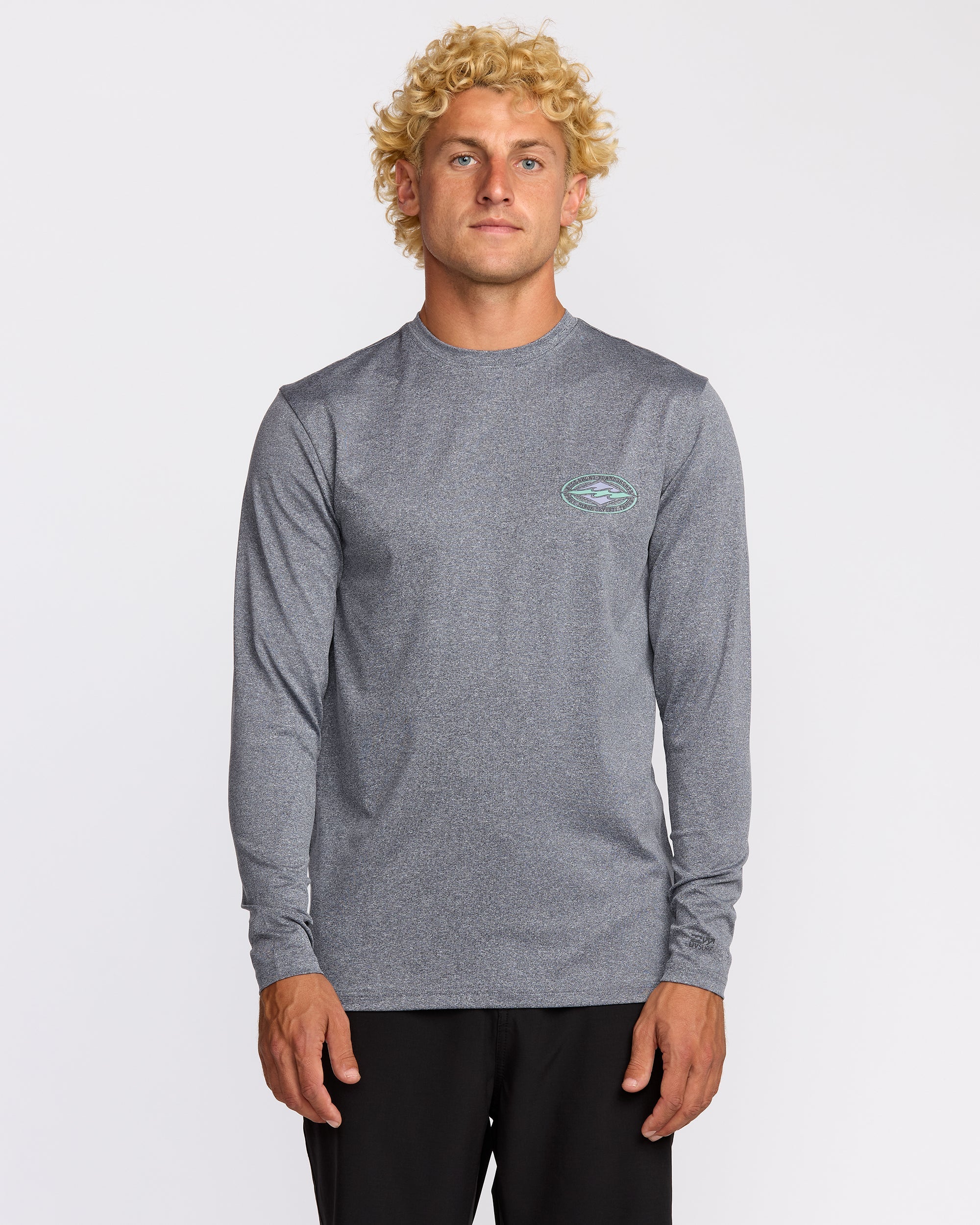 Billabong Diamond Vision Loose Fit Long Sleeve Surf T-Shirt - Grey Htr