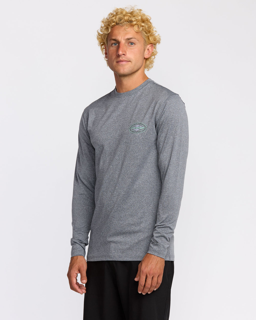 Billabong Diamond Vision Loose Fit Long Sleeve Surf T-Shirt - Grey Htr
