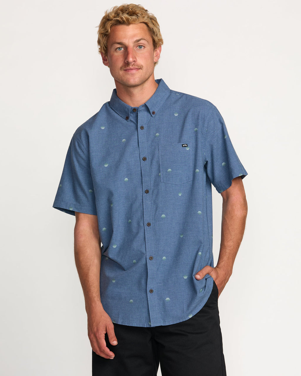 Billabong All Day Jacquard Short Sleeve Shirt - Deep Blue
