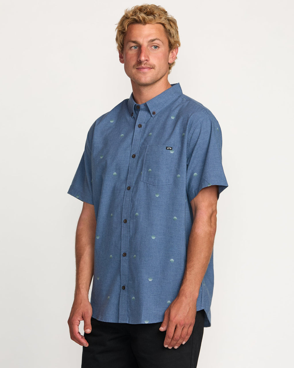 Billabong All Day Jacquard Short Sleeve Shirt - Deep Blue