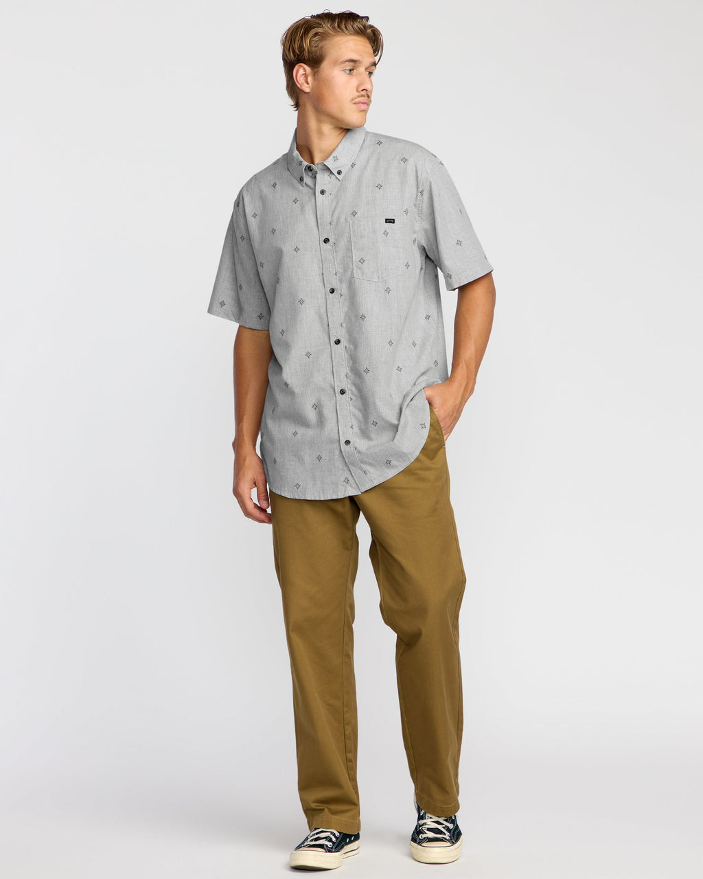 Billabong All Day Jacquard Short Sleeve Shirt - Silver