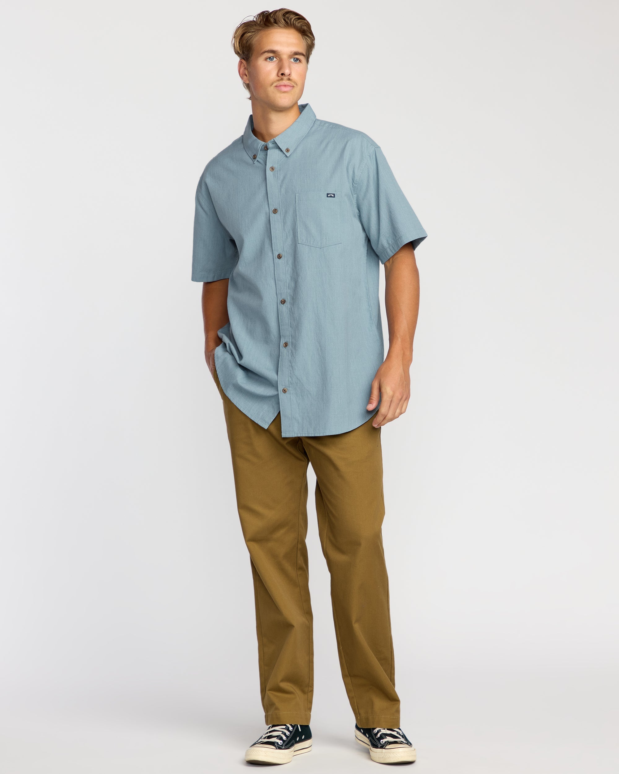 Billabong All Day Short Sleeve Shirt - Steel Blue