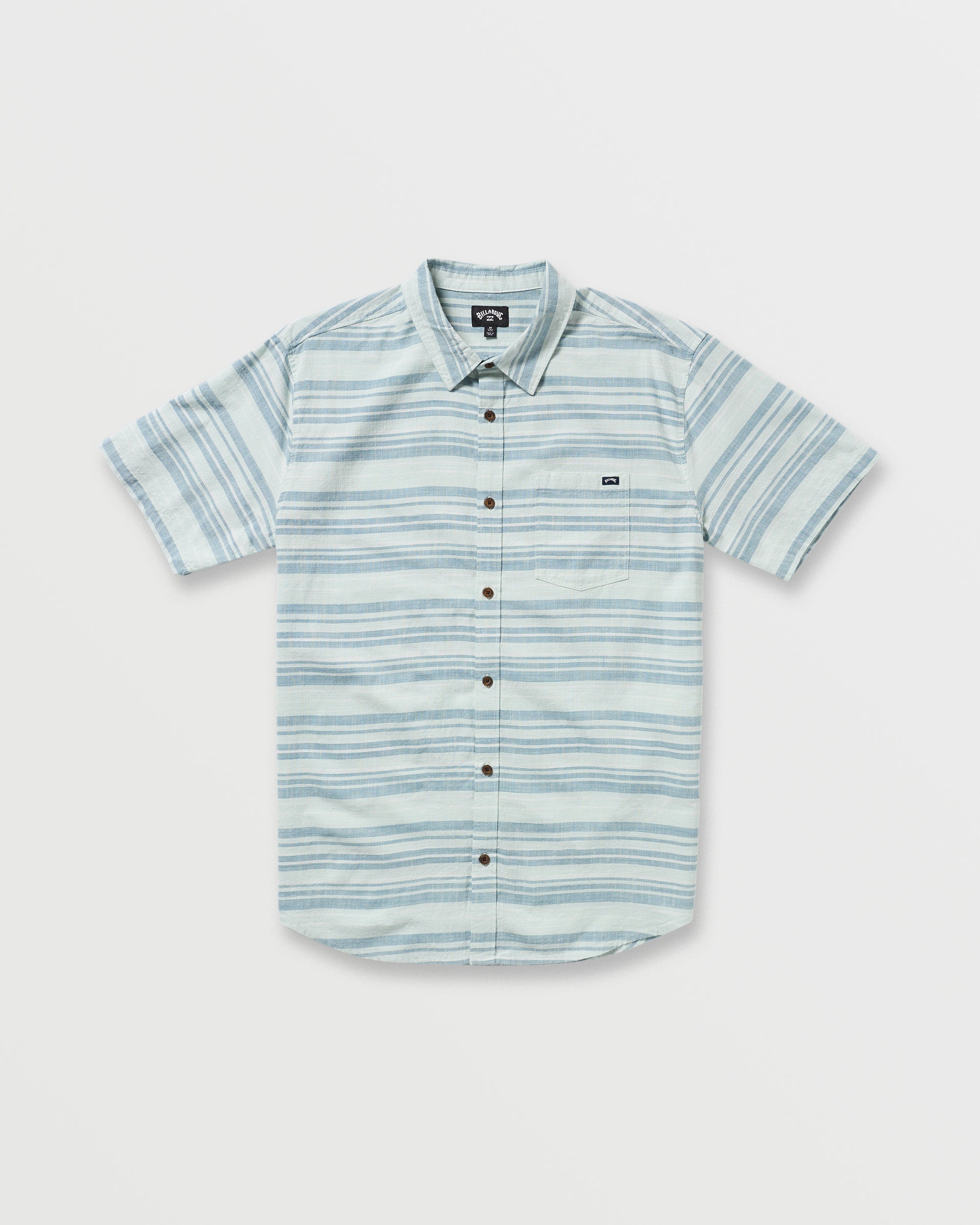Billabong All Day Stripe Short Sleeve Shirt - Ash Blue