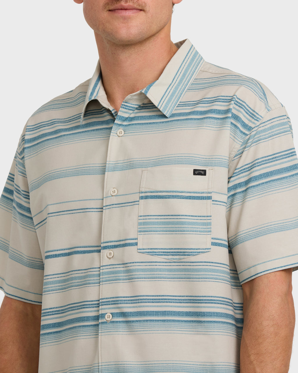 Billabong All Day Stripe Short Sleeve Shirt - Dusty Blue