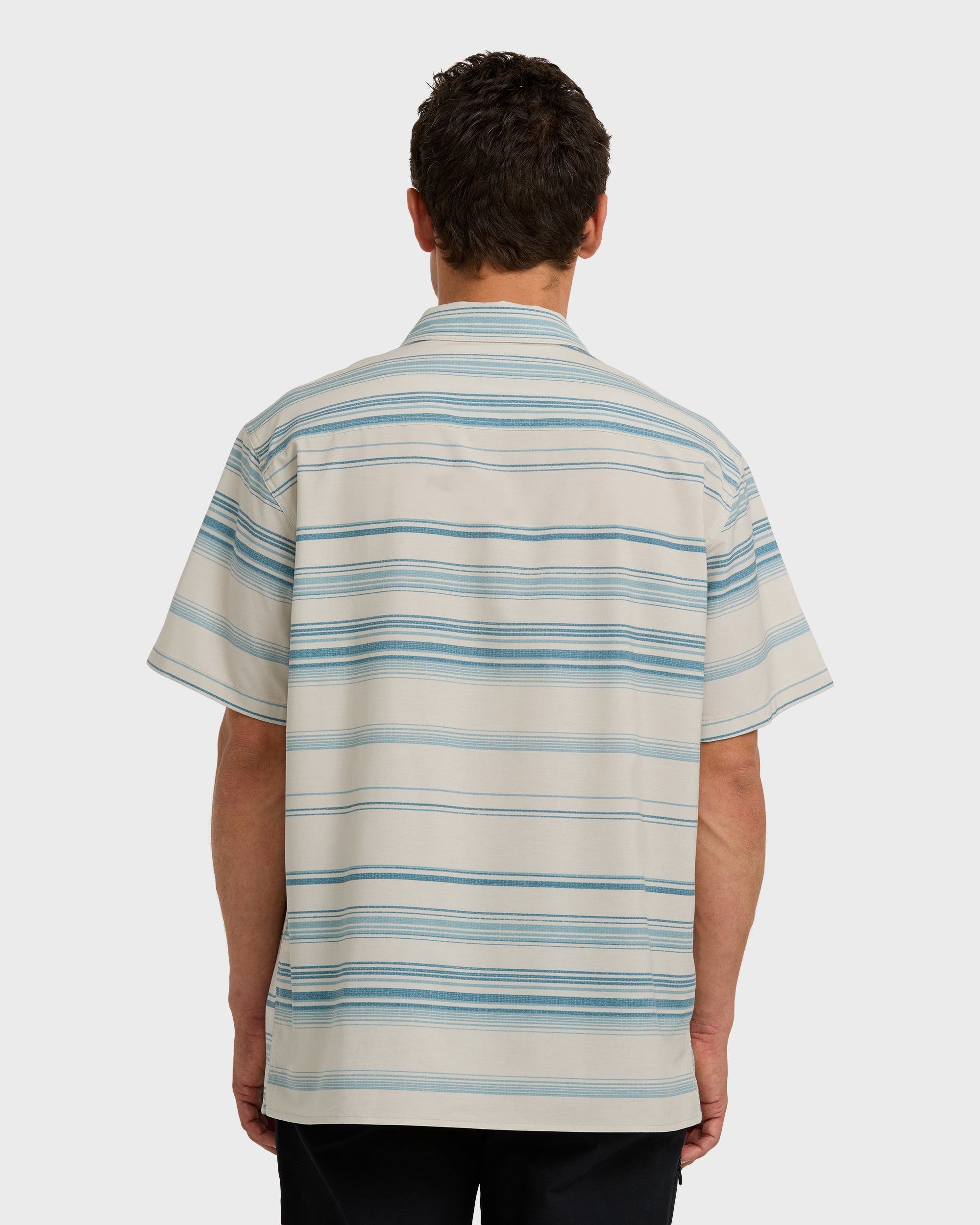 Billabong All Day Stripe Short Sleeve Shirt - Dusty Blue