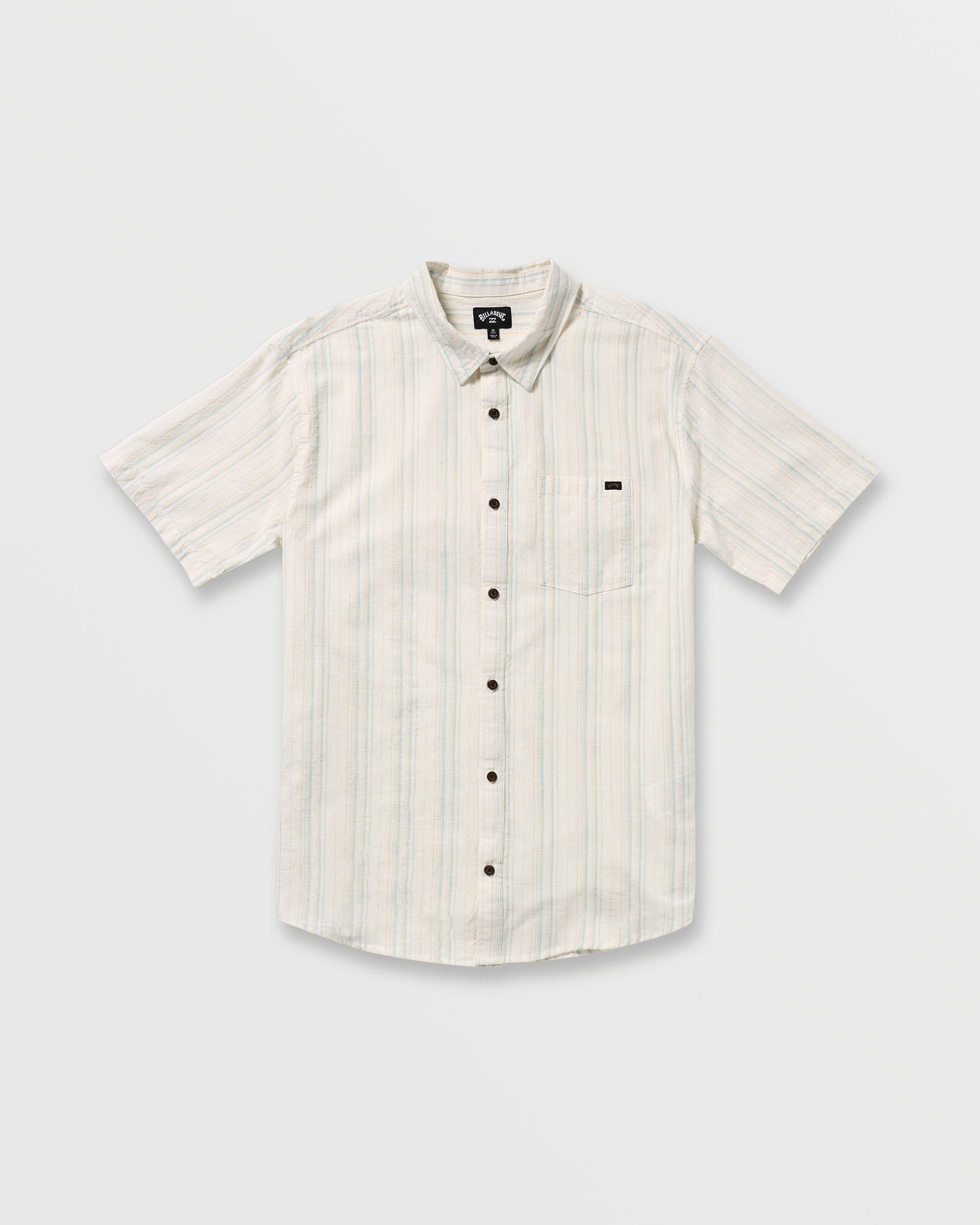 Billabong All Day Stripe Short Sleeve Shirt - Off White