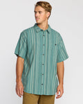 Billabong All Day Stripe Short Sleeve Shirt - Sage Green