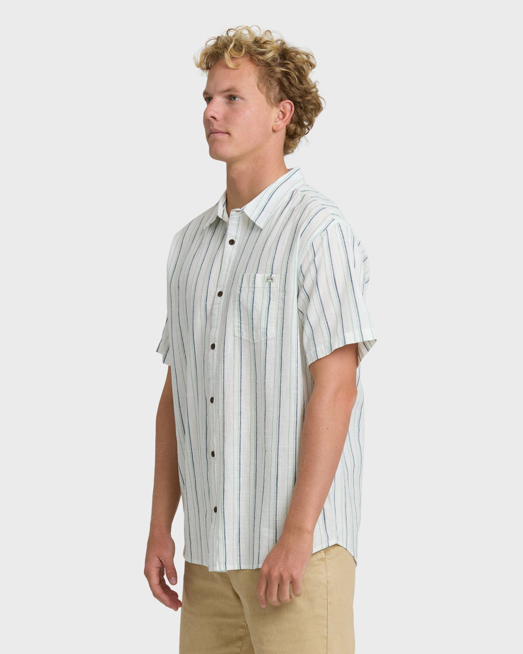 Billabong All Day Stripe Short Sleeve Shirt - Cream