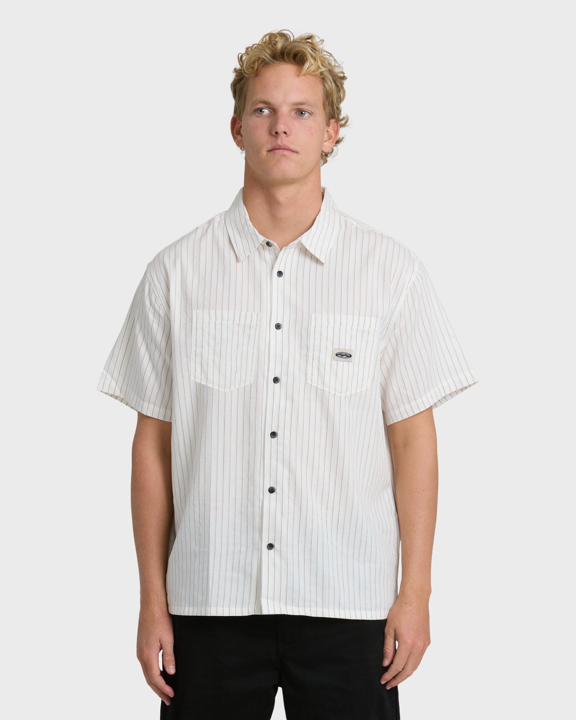 Billabong Bad Dog Short Sleeve Woven Shirt - Off White