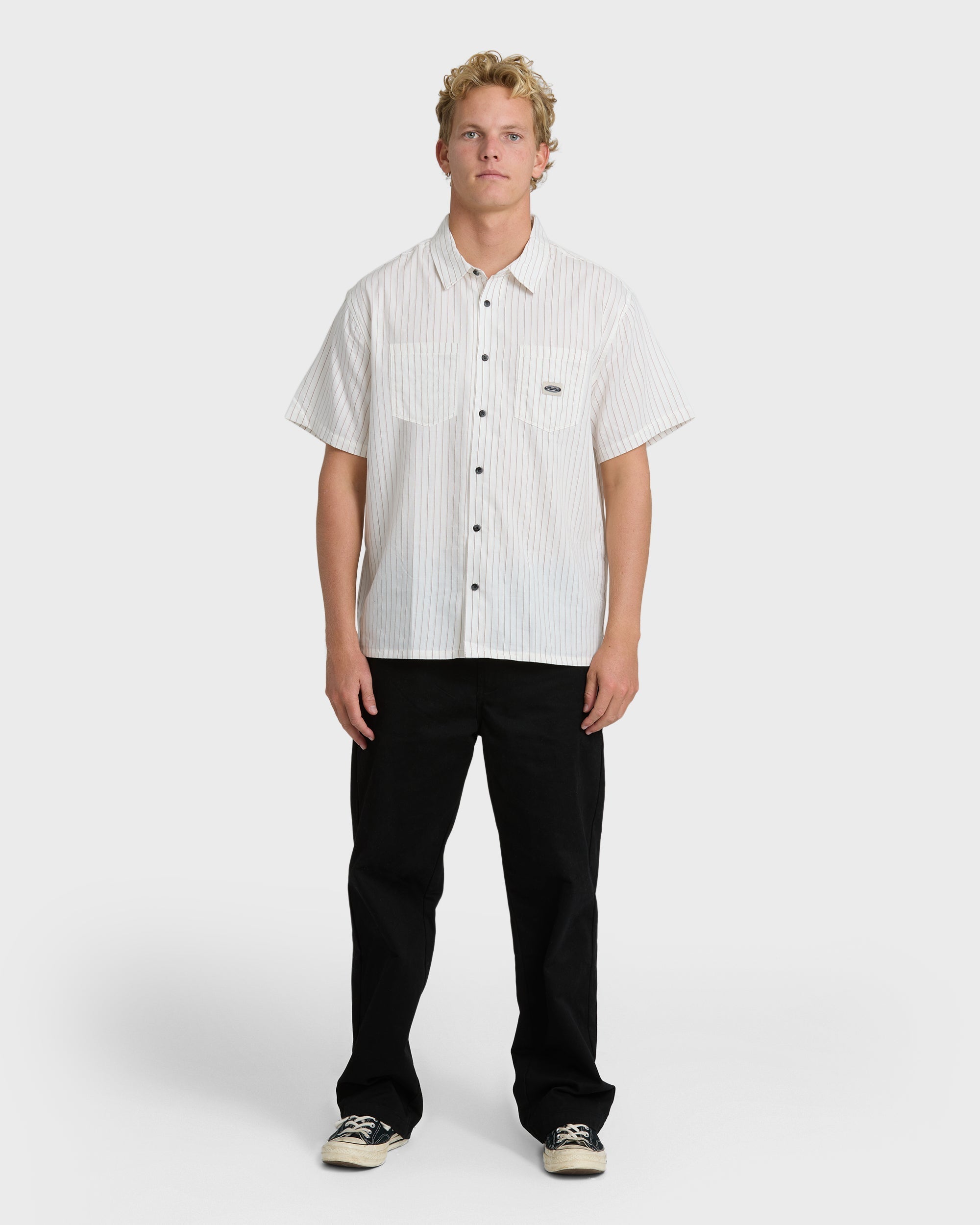 Billabong Bad Dog Short Sleeve Woven Shirt - Off White