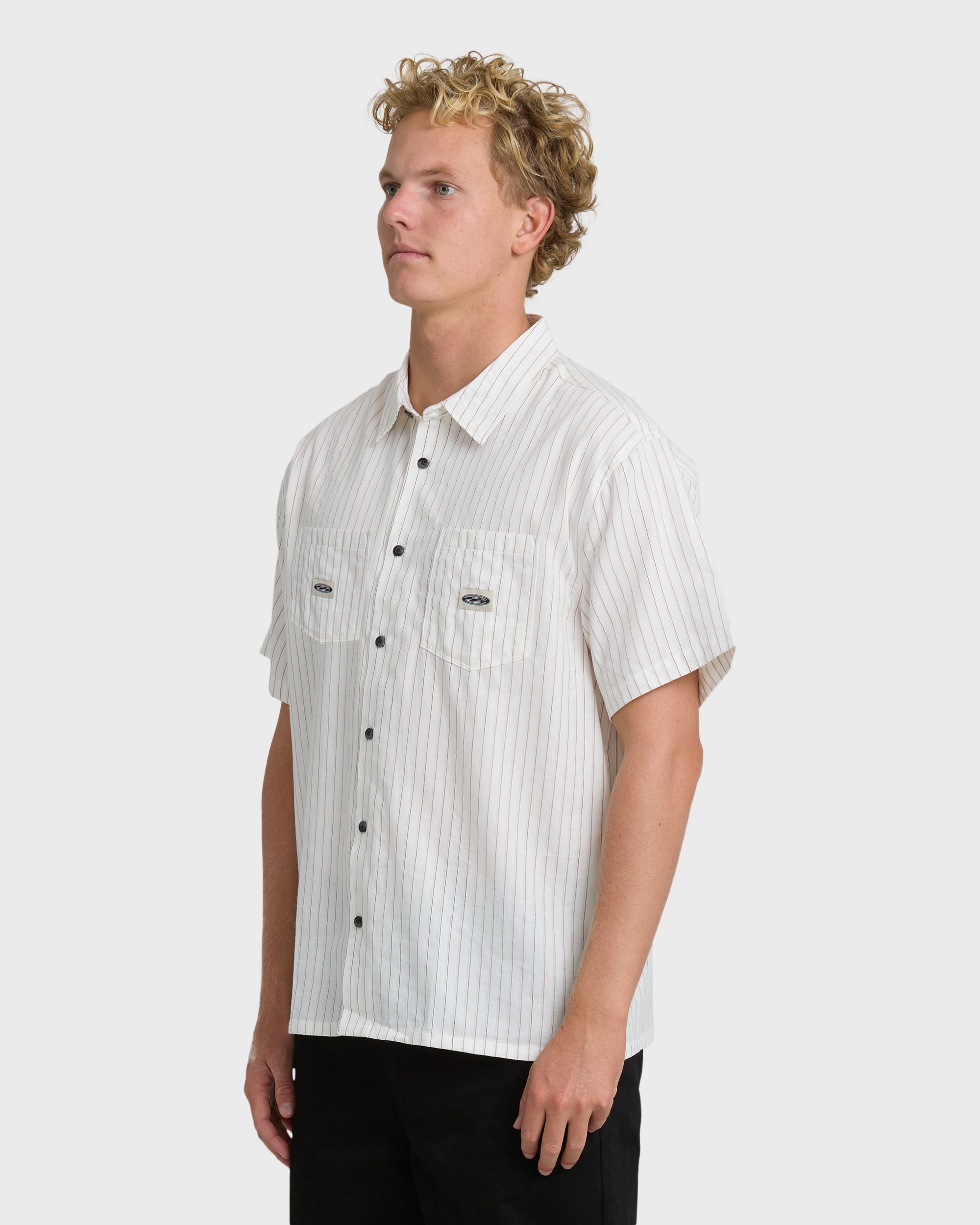 Billabong Bad Dog Short Sleeve Woven Shirt - Off White