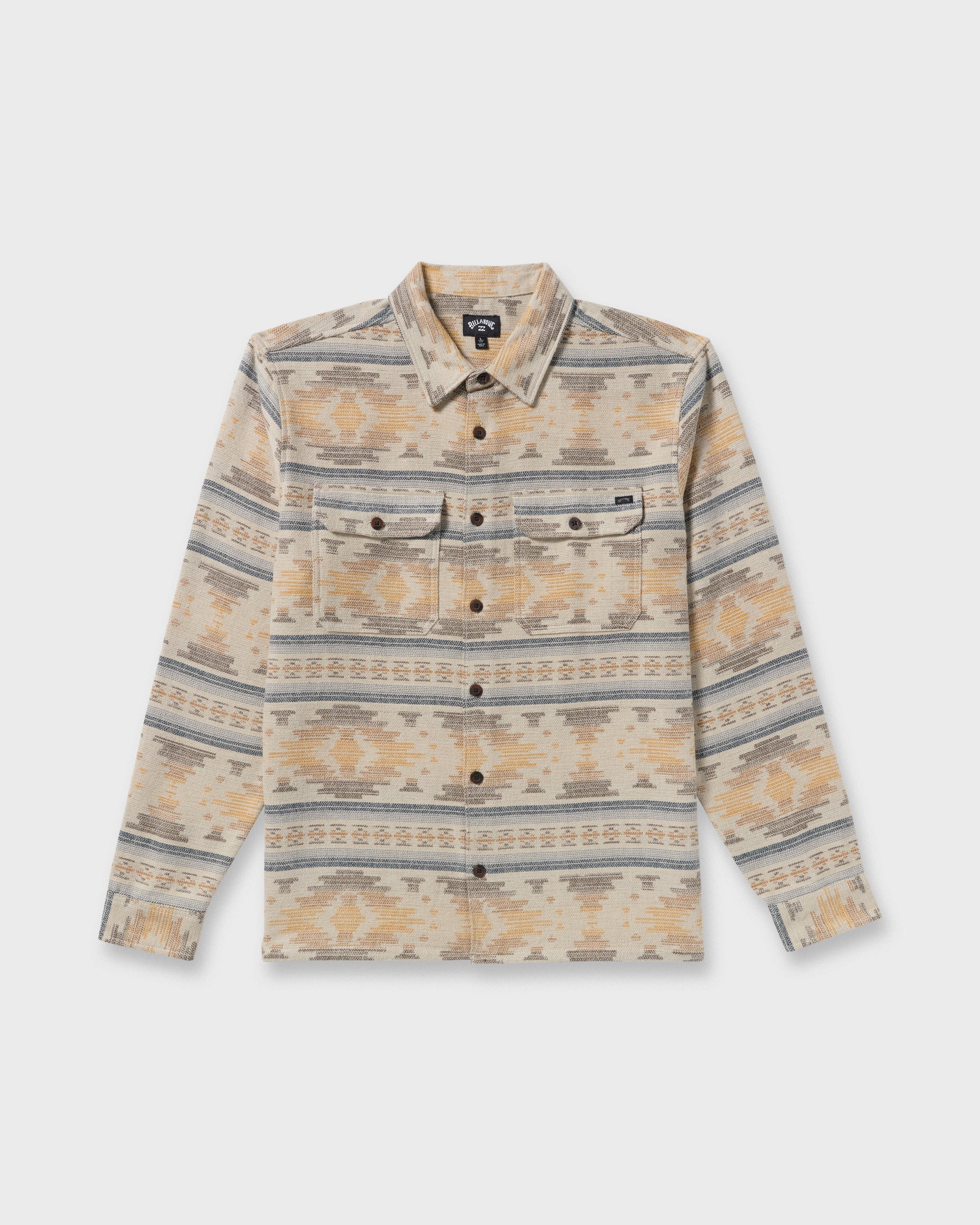 Billabong Offshore Jacquard Long Sleeve Flannel Shirt - Sand