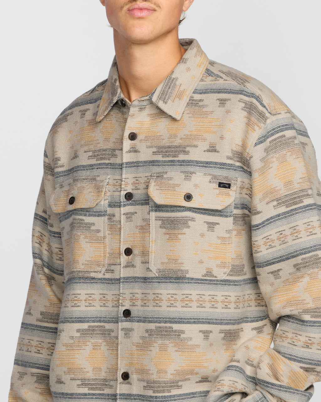 Billabong Offshore Jacquard Long Sleeve Flannel Shirt - Sand