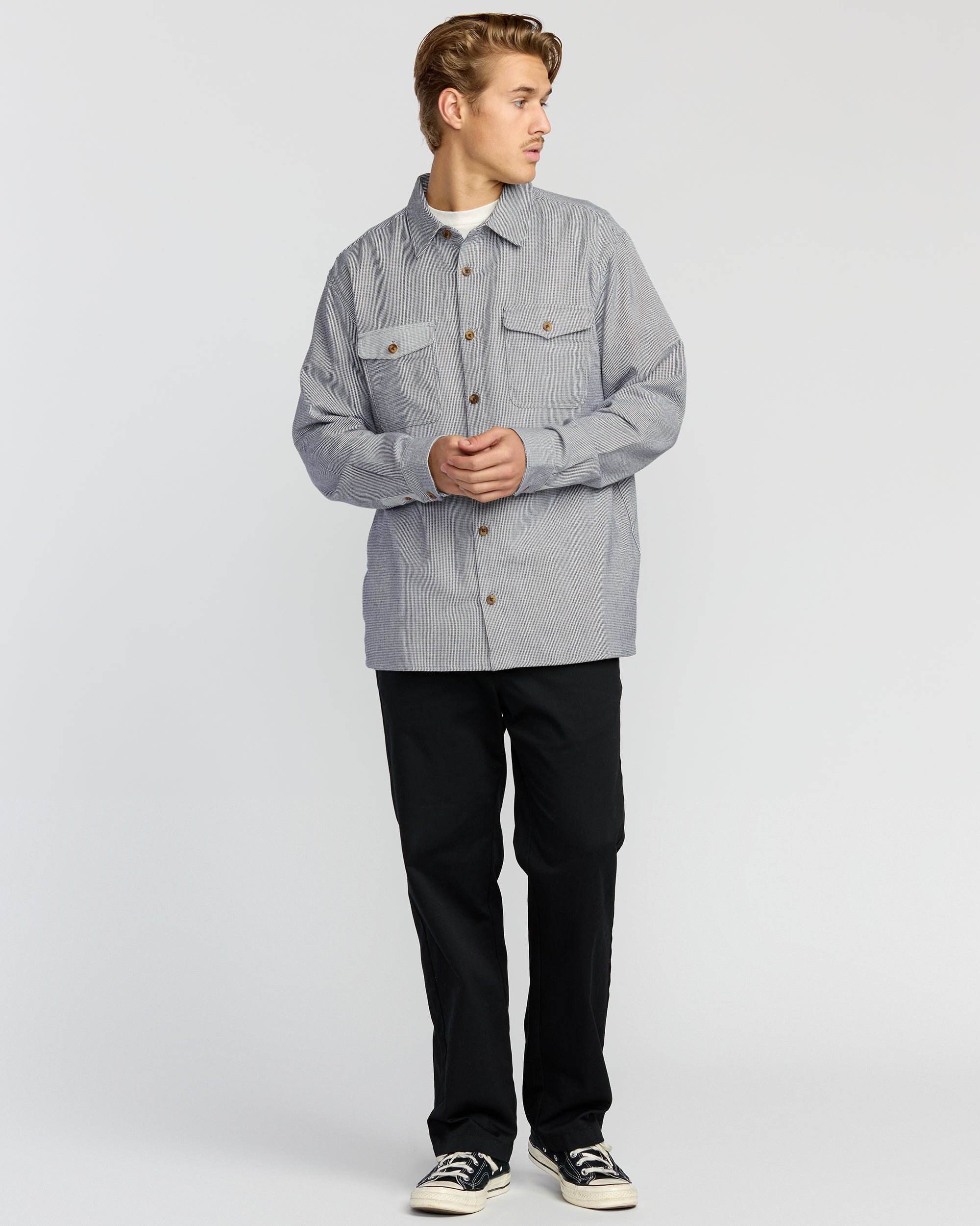Billabong Austin Garage Long Sleeve Shirt - Stone Blue