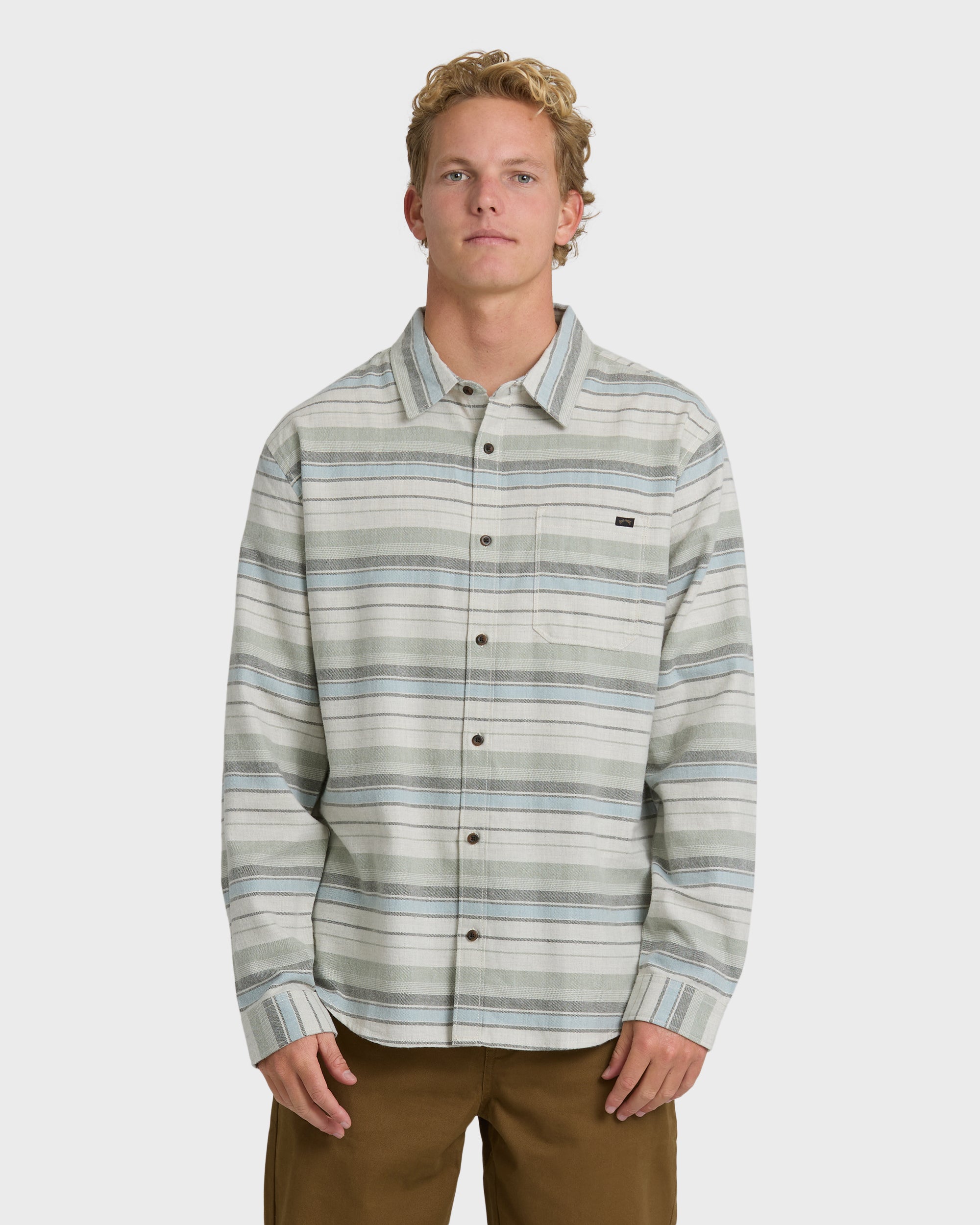 Billabong Coastline Long Sleeve Flannel Shirt - Chino