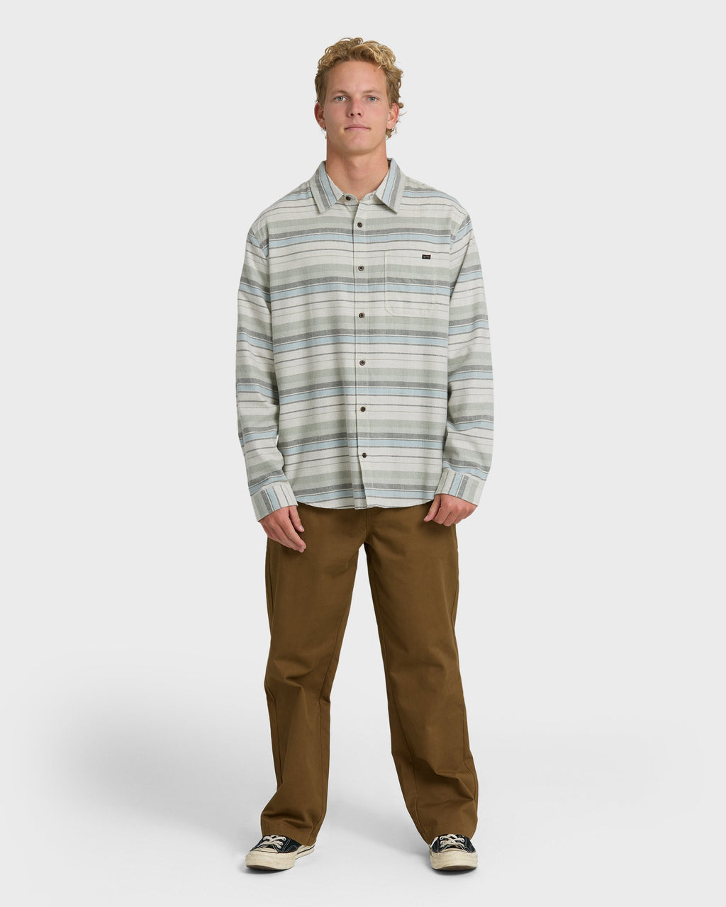Billabong Coastline Long Sleeve Flannel Shirt - Chino