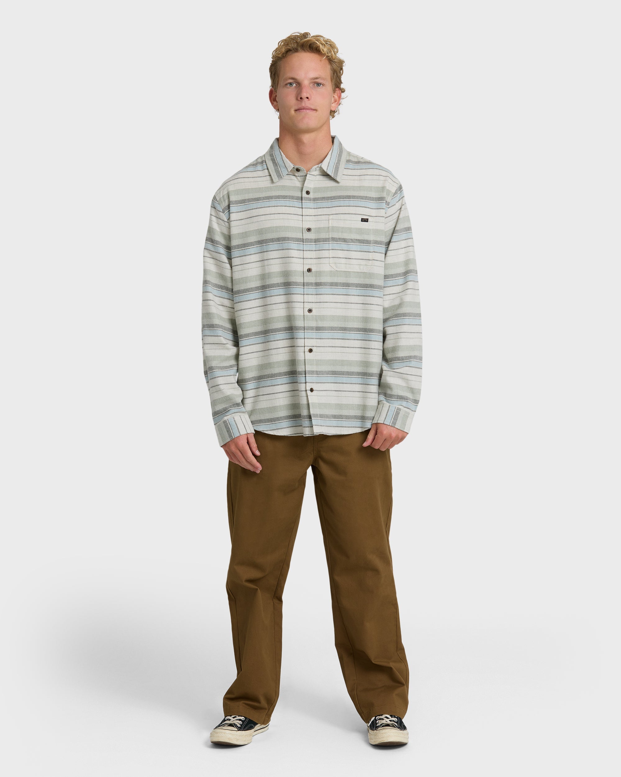 Billabong Coastline Long Sleeve Flannel Shirt - Chino