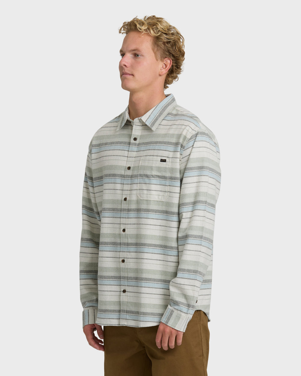 Billabong Coastline Long Sleeve Flannel Shirt - Chino