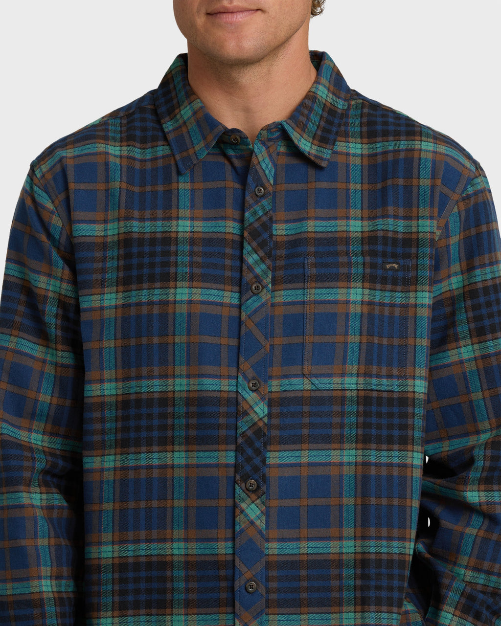 Billabong Coastline Long Sleeve Flannel Shirt - Dark Denim