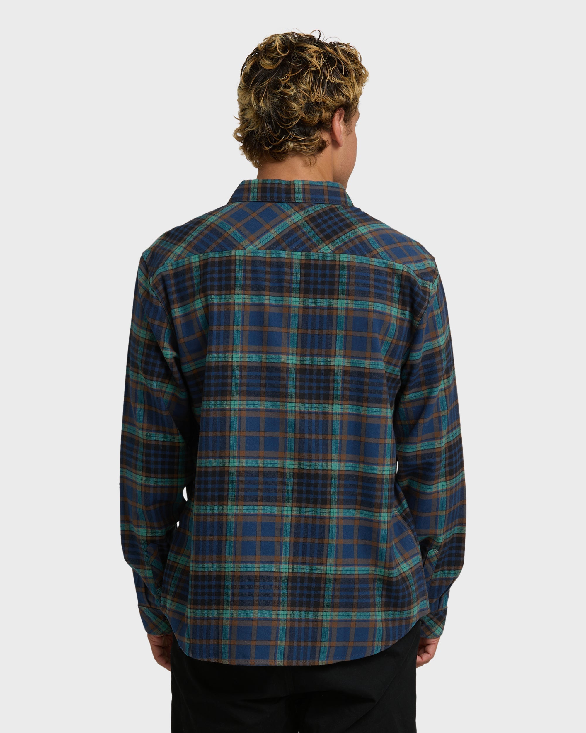 Billabong Coastline Long Sleeve Flannel Shirt - Dark Denim