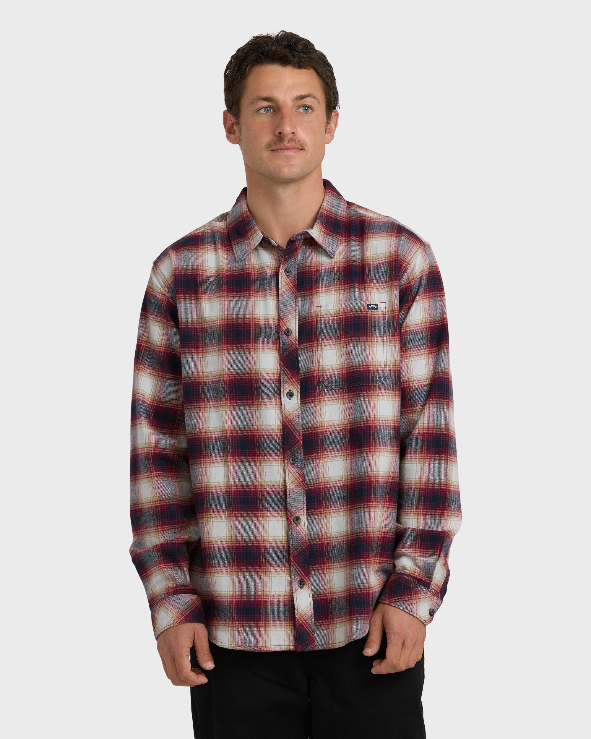 Billabong Coastline Long Sleeve Flannel Shirt - Plum