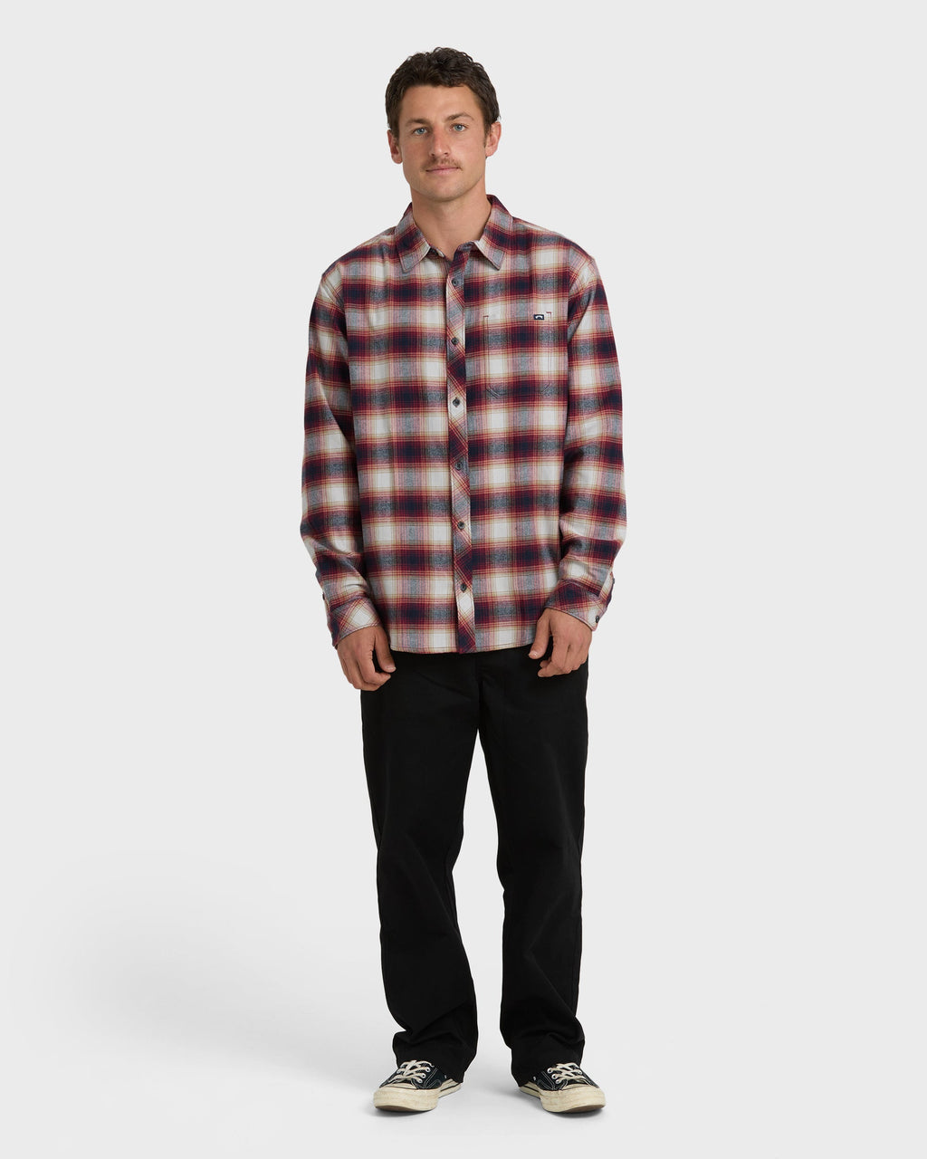 Billabong Coastline Long Sleeve Flannel Shirt - Plum