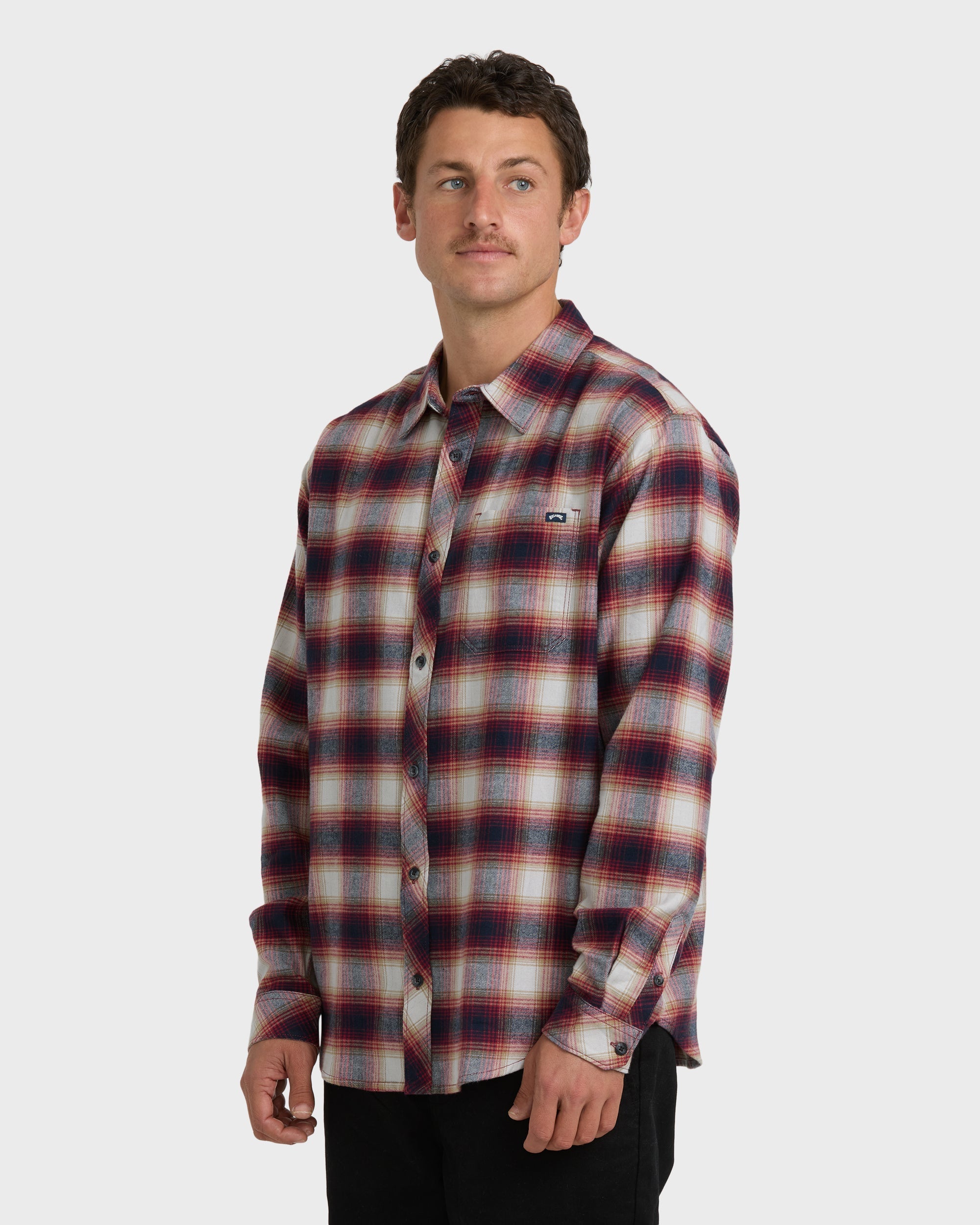Billabong Coastline Long Sleeve Flannel Shirt - Plum