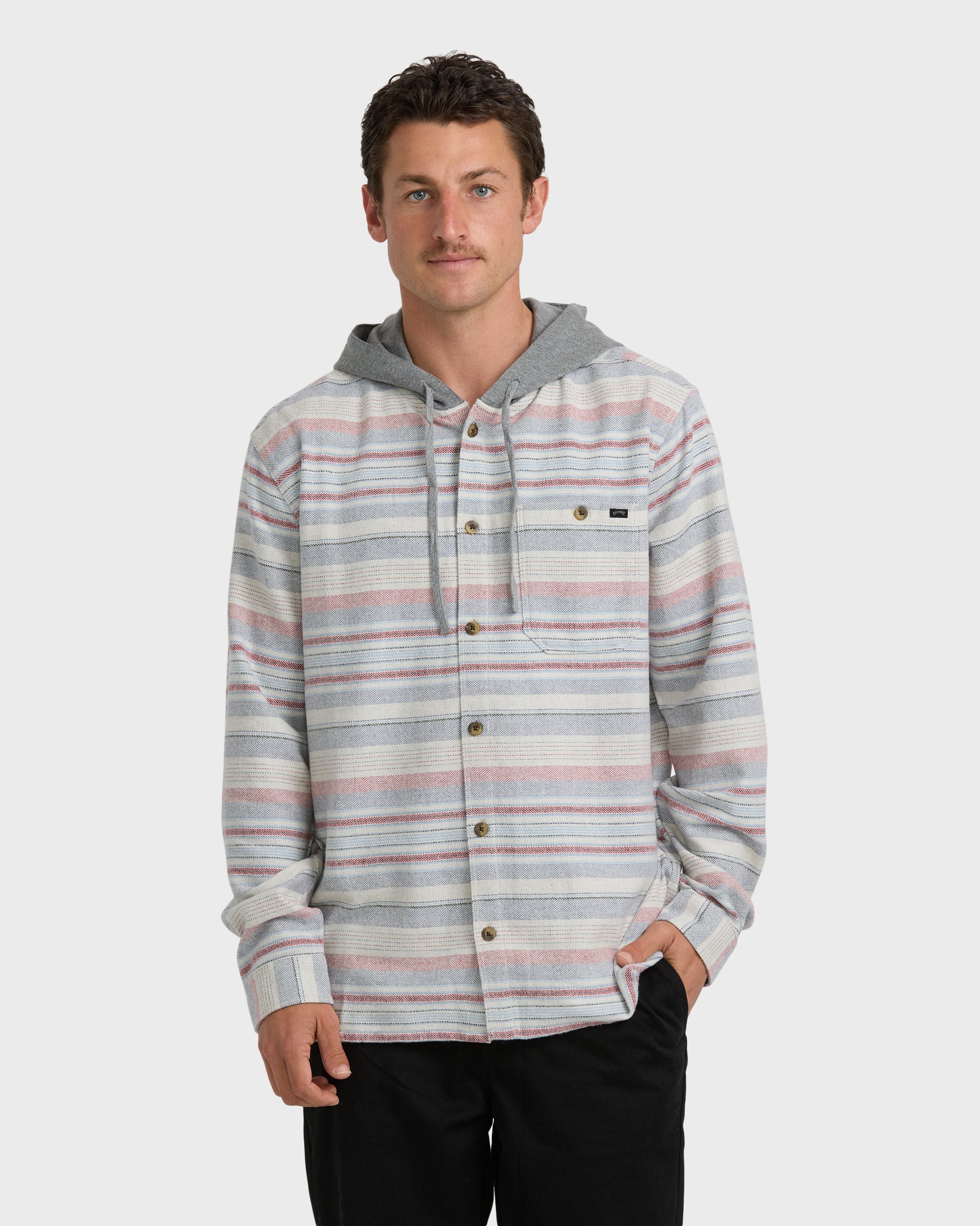 Billabong Baja Long Sleeve Flannel Shirt - Off White