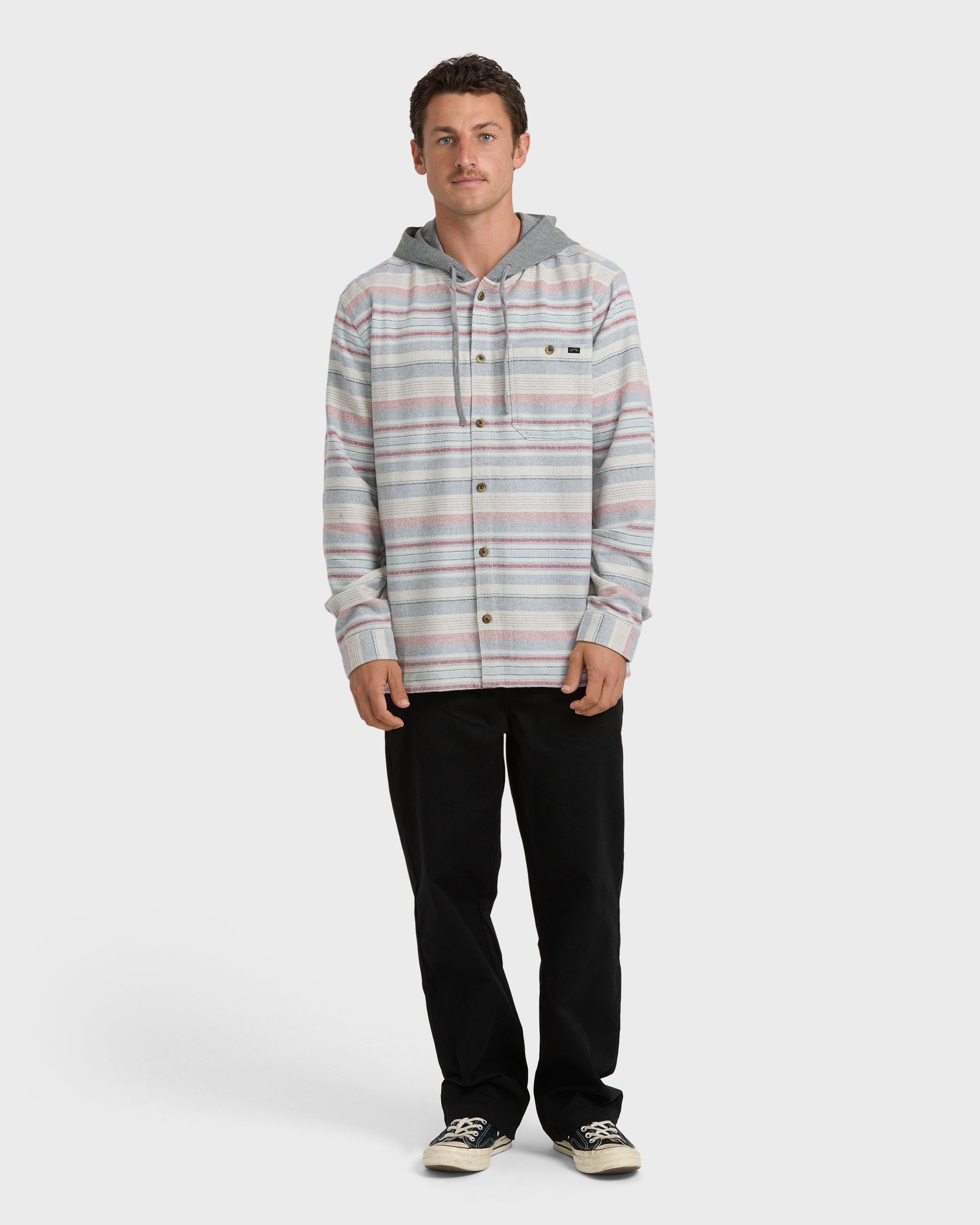 Billabong Baja Long Sleeve Flannel Shirt - Off White