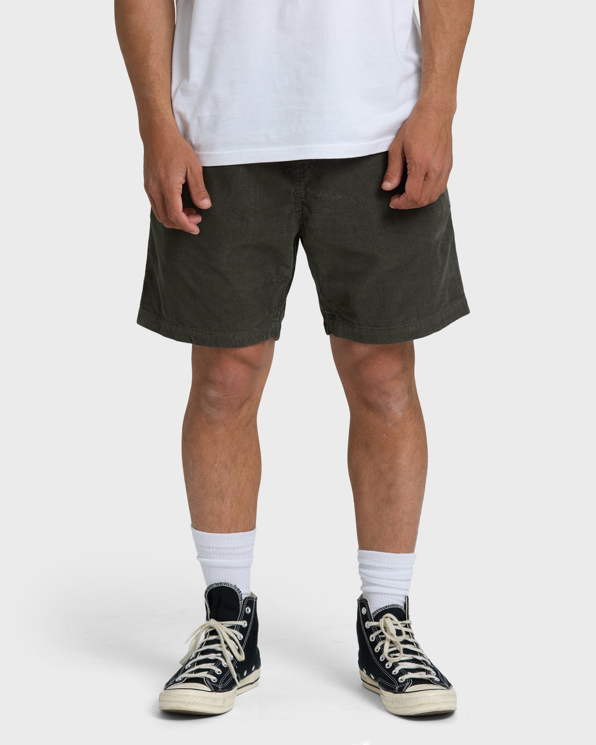 Billabong Larry Layback 19 Cord Shorts - Dark Gray