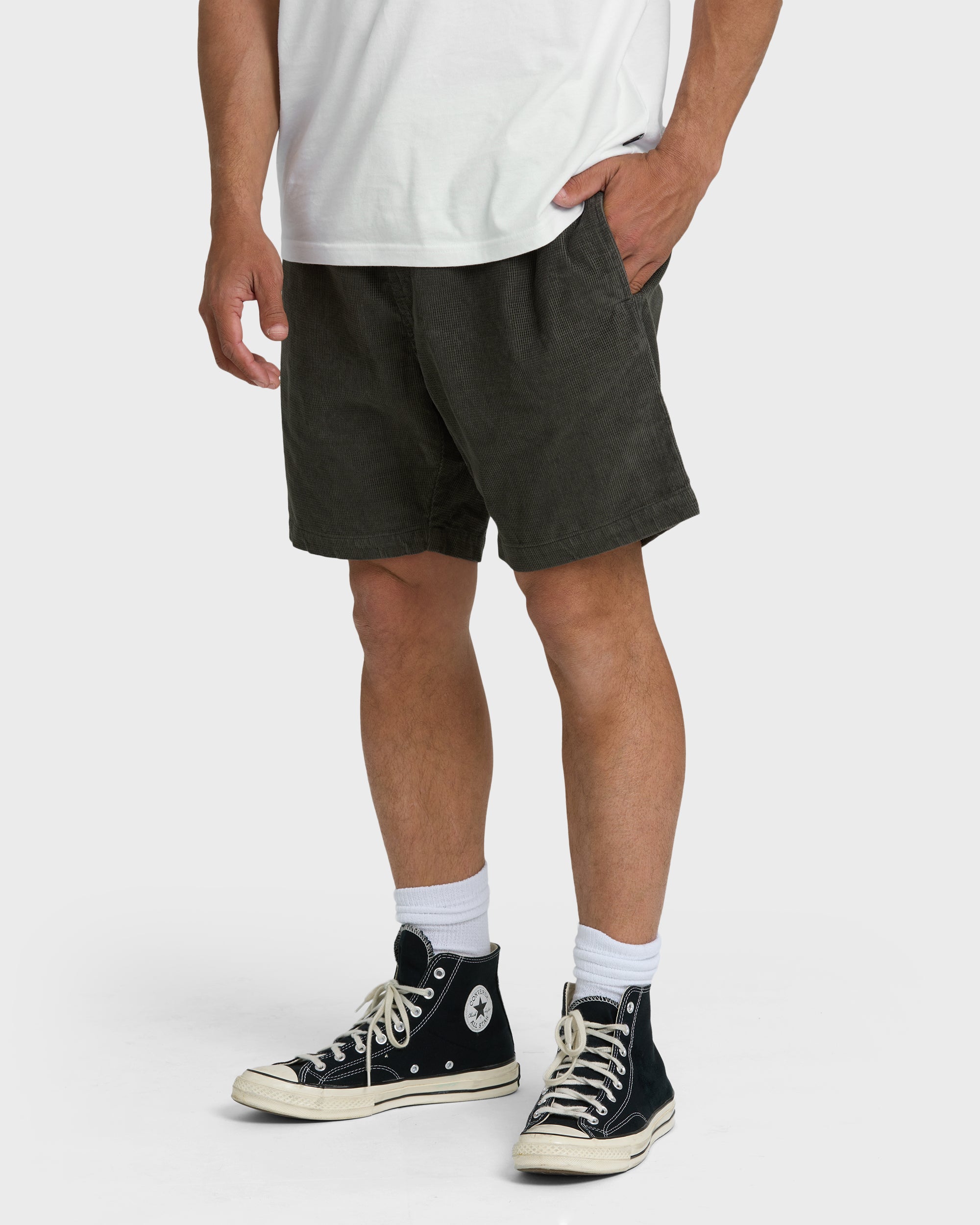 Billabong Larry Layback 19 Cord Shorts - Dark Gray