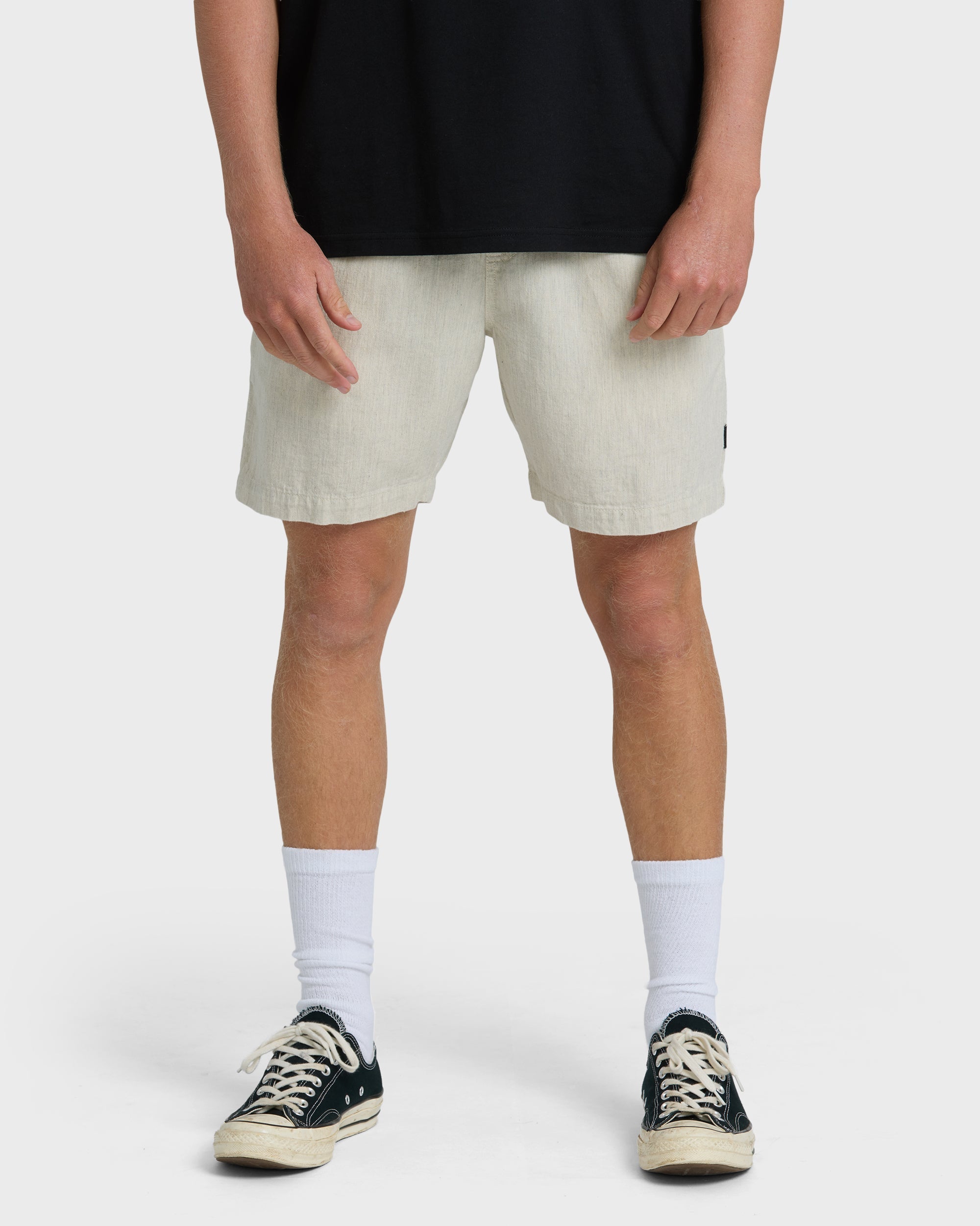 Billabong Sano Linen Elastic Shorts - Chino Heather
